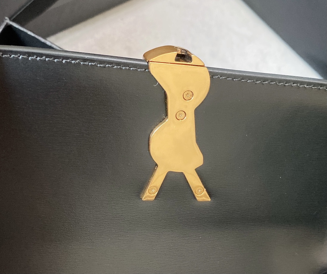 Y51 SOLFERINO SMALL SATCHEL IN BOX Sa1nt Lau*nt BLACK 7.4 X 5.1 X 1.9 INCHES