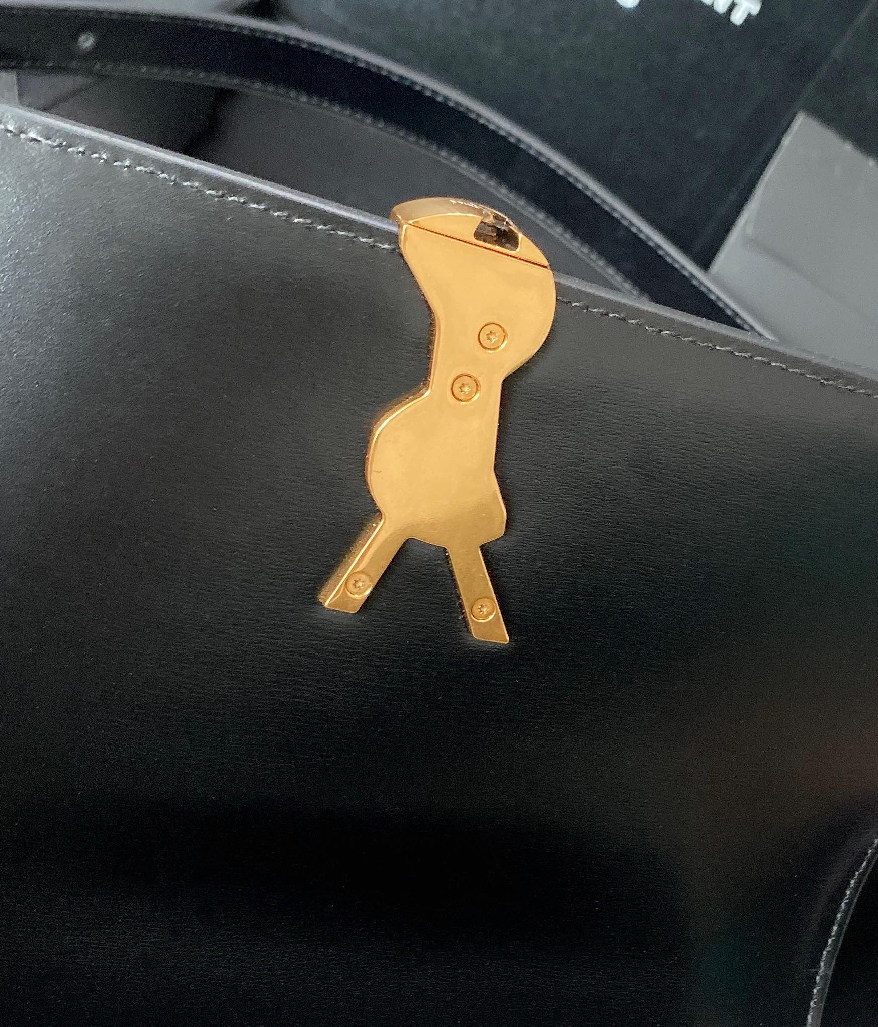 Y51 SOLFERINO MEDIUM SATCHEL IN BOX Sa1nt Lau*nt black white 9.1 X 6.3 X 2.4 INCHES