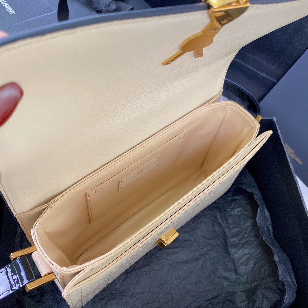 Y51 SOLFERINO MEDIUM SATCHEL IN BOX Sa1nt Lau*nt 9.1 X 6.3 X 2.4 INCHES