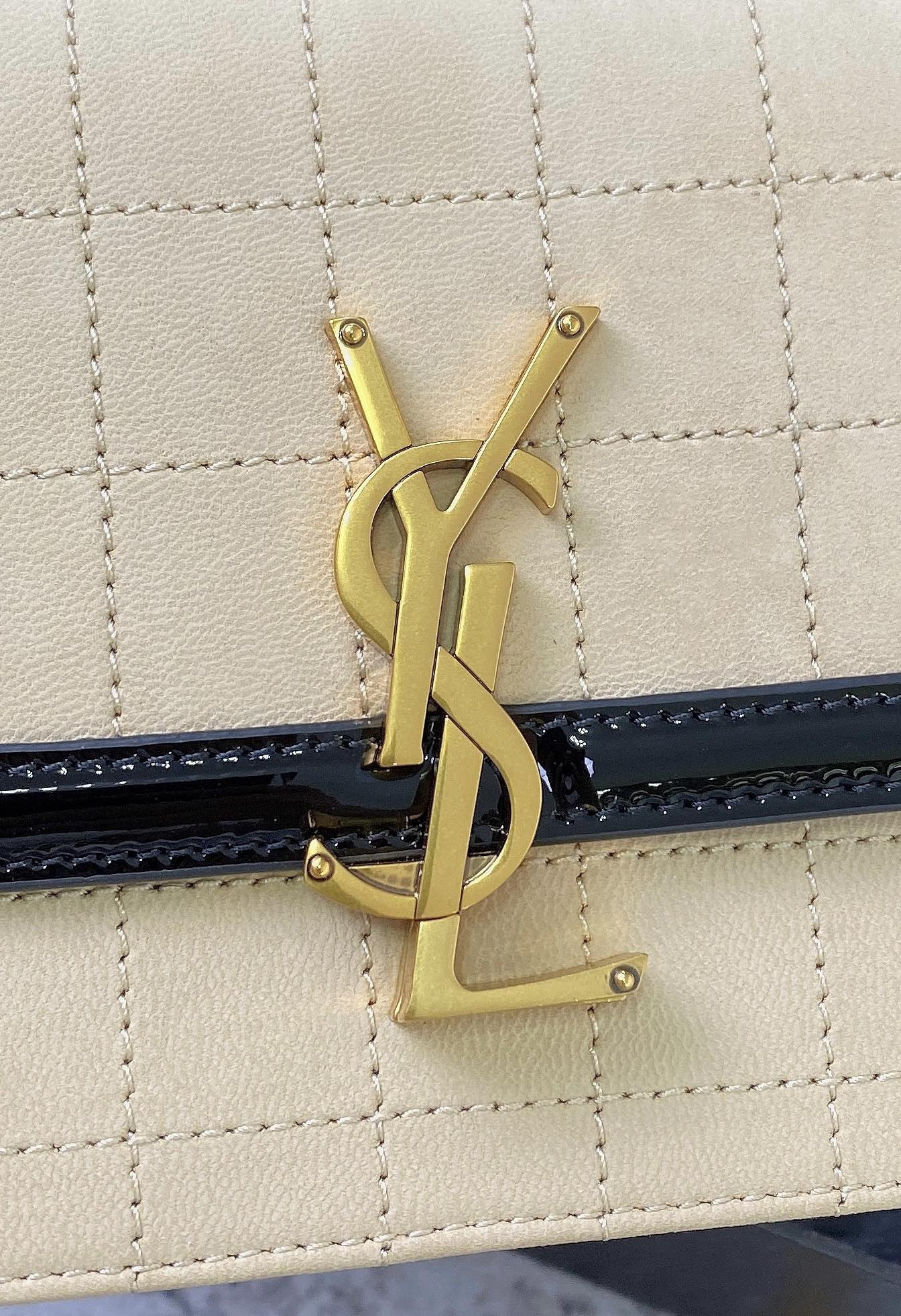 Y51 SOLFERINO SMALL SATCHEL IN BOX Sa1nt Lau*nt 7.4 X 5.1 X 1.9 INCHES