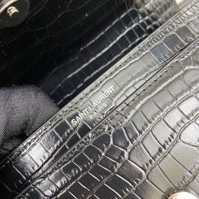 Y51 SUNSET MEDIUM IN CROCODILE-EMBOSSED LEATHER 8 X 6.2 X 2.5 INCHES