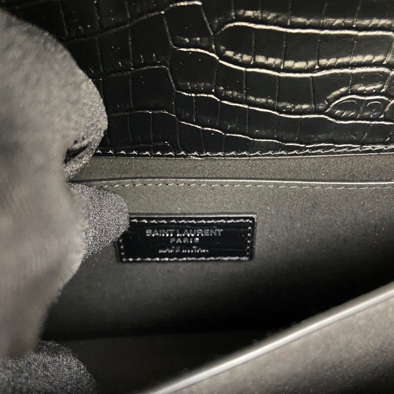 Y51 SUNSET MEDIUM IN CROCODILE-EMBOSSED LEATHER 8 X 6.2 X 2.5 INCHES