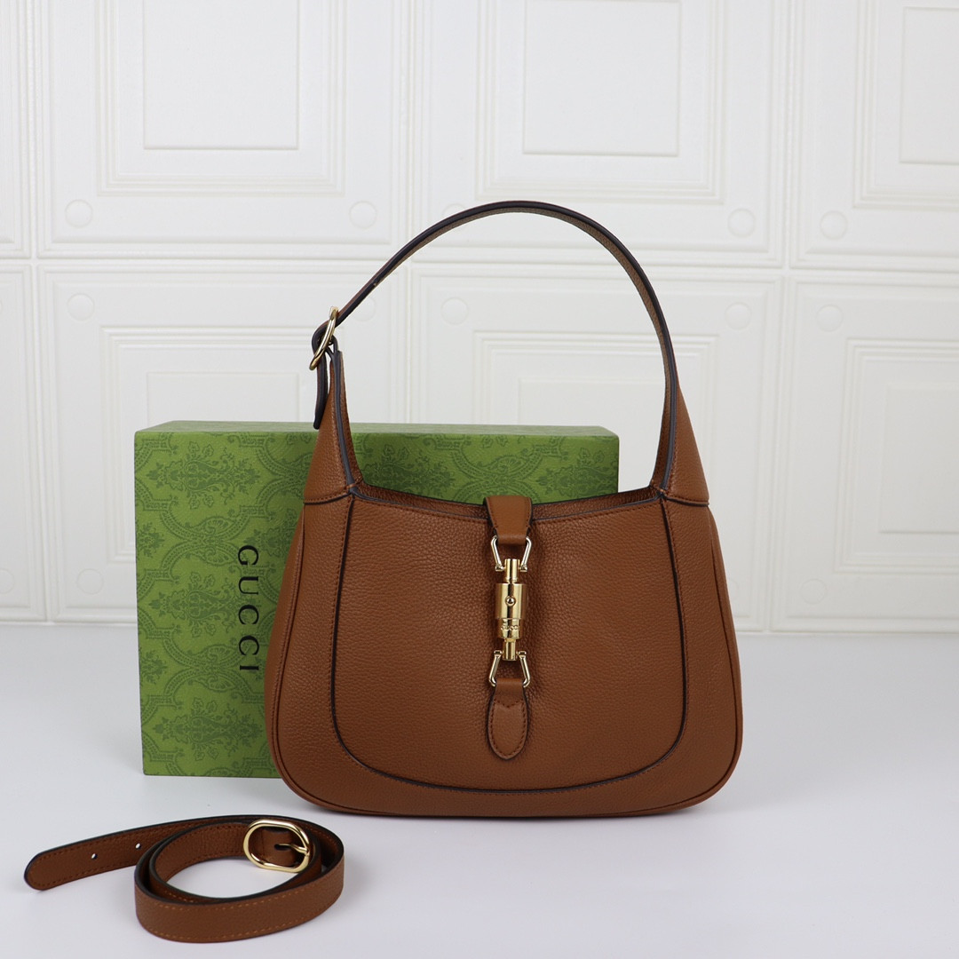 Gvc*1 JACKIE SMALL SHOULDER BAG Brown 10.8"W x 7.5"H x 1.6"D