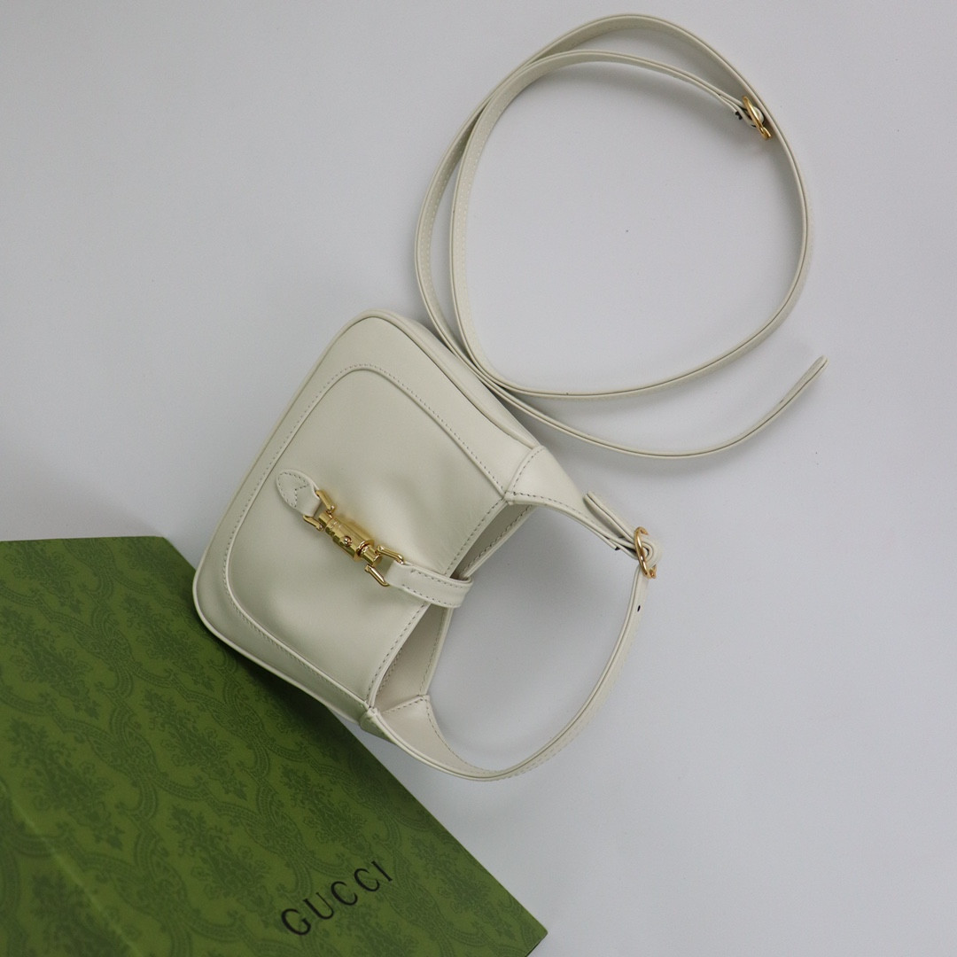 Gvc*1 JACKIE 1961 MINI SHOULDER BAG White 7.5"W x 5.1"H x 1.2"D