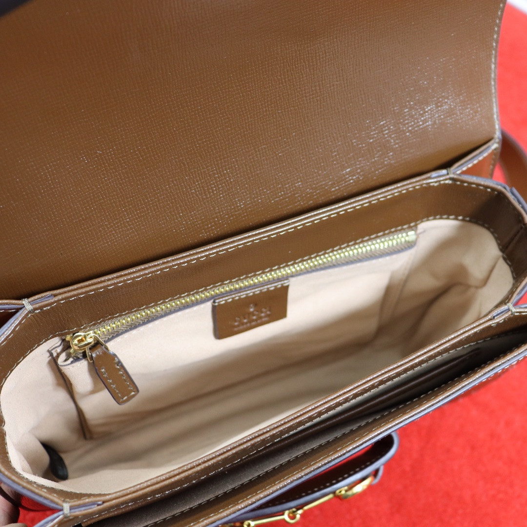 Gvc*1 HORSEBIT 1955 SHOULDER BAG BROWN 9.8"W x 7"H x 3.1"D