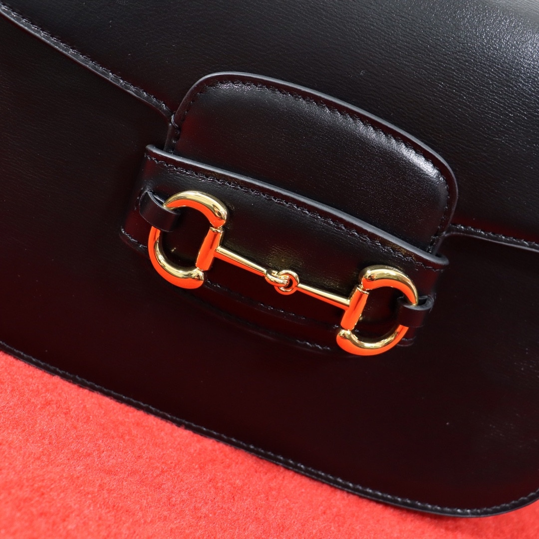 Gvc*1 HORSEBIT 1955 SHOULDER BAG BLACK 9.8"W x 7"H x 3.1"D