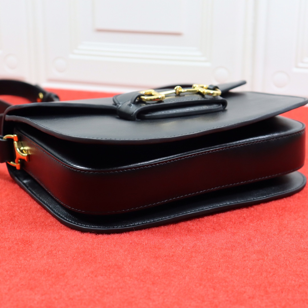 Gvc*1 HORSEBIT 1955 SHOULDER BAG BLACK 9.8"W x 7"H x 3.1"D