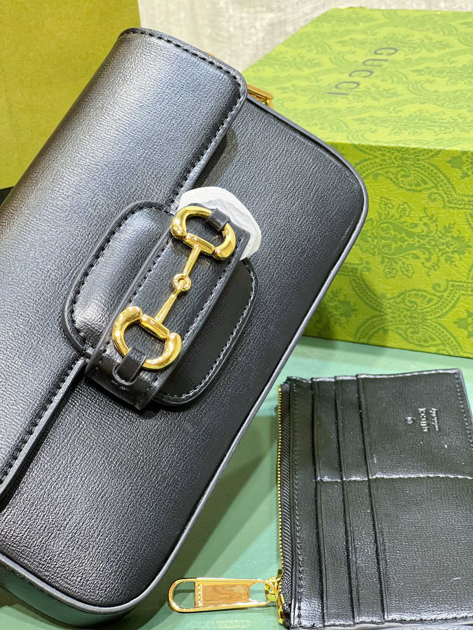 Gvc*1 HORSEBIT 1955 MINI BAG BLACK 8.5"W x 4.9"H x 1.2"D