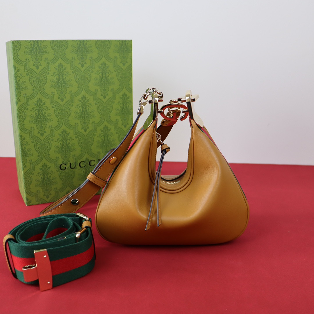 Gvc*1 ATTACHE SMALL SHOULDER BAG BROWN 9"W x 8.7"H x 2"D