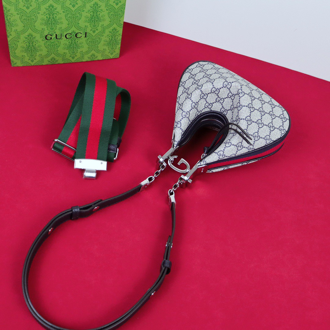 Gvc*1 ATTACHE SMALL SHOULDER BAG Beige and gray 9"W x 8.7"H x 2"D