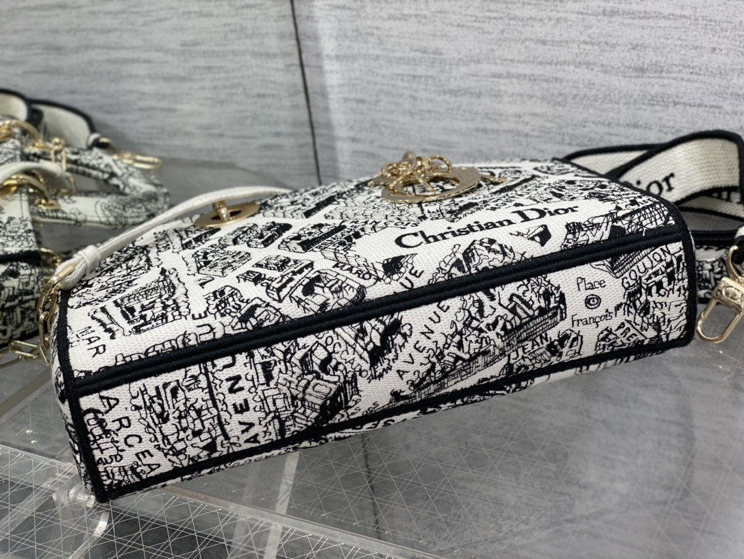 D10r Lady D-Joy bag medium black white 26 x 13.5 x 5 cm