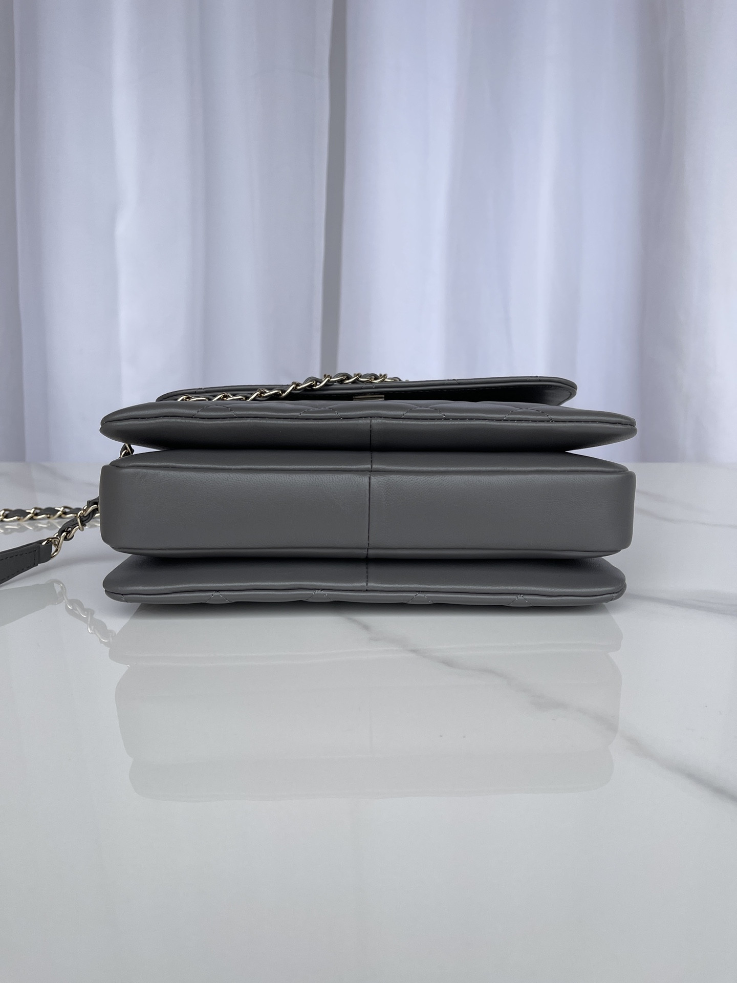 Ch**el FLAP BAG WITH TOP HANDLE 6.6 × 9.8 × 4.7 in