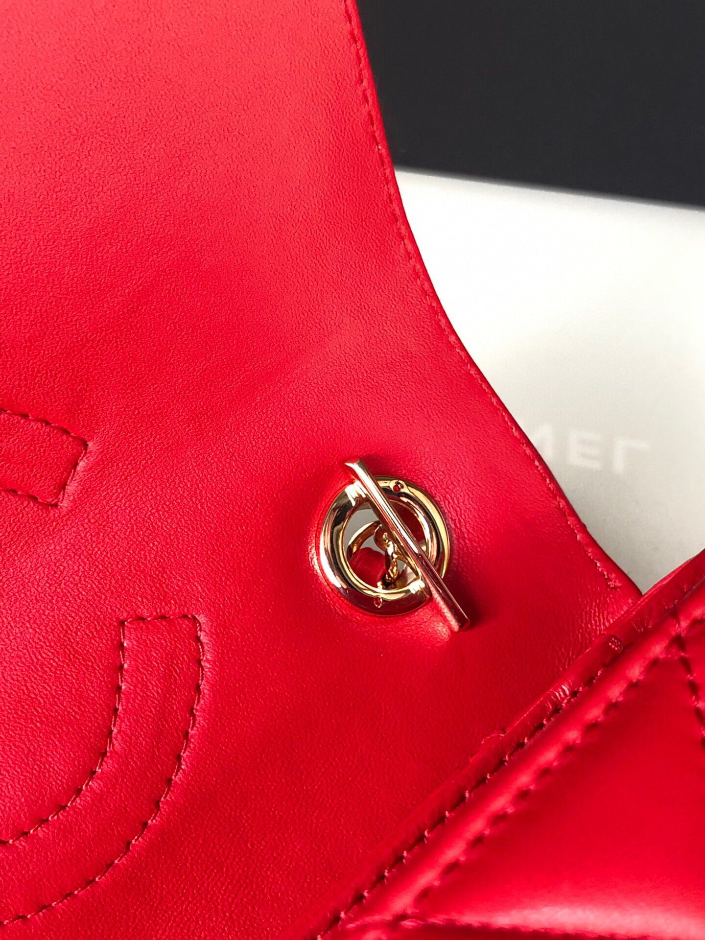 Ch**el FLAP BAG WITH TOP HANDLE 6.6 × 9.8 × 4.7 in