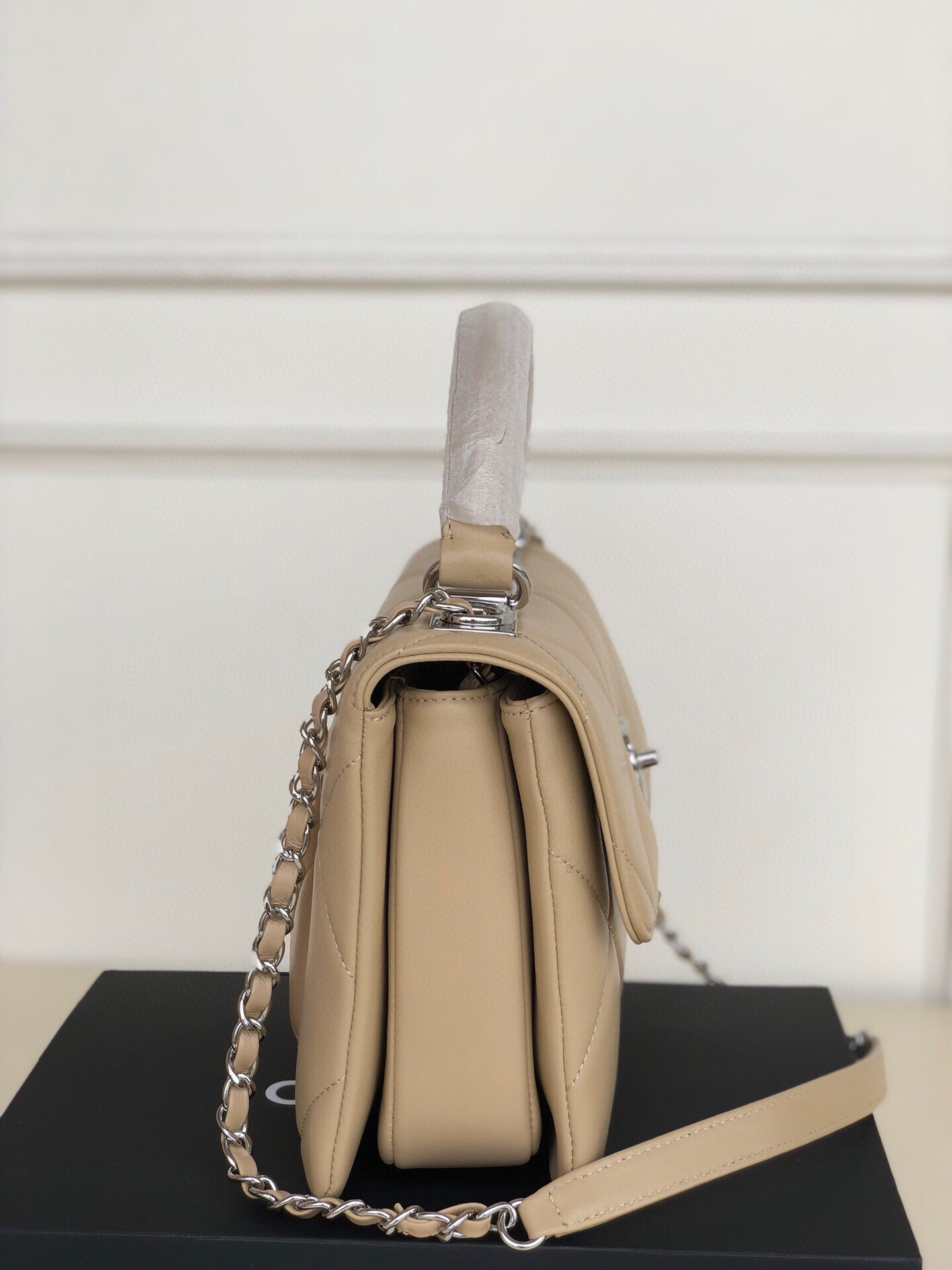 Ch**el FLAP BAG WITH TOP HANDLE 6.6 × 9.8 × 4.7 in