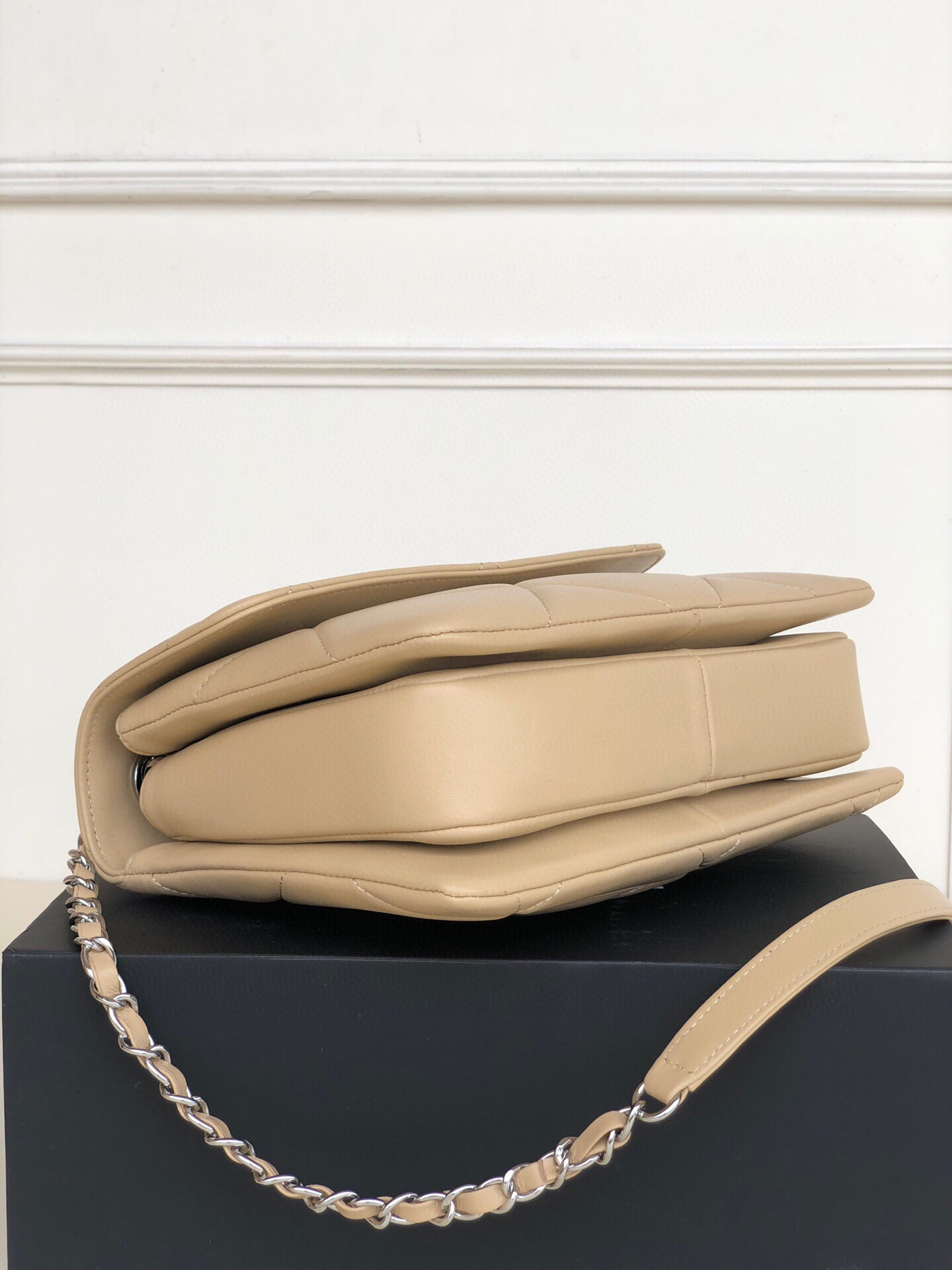 Ch**el FLAP BAG WITH TOP HANDLE 6.6 × 9.8 × 4.7 in