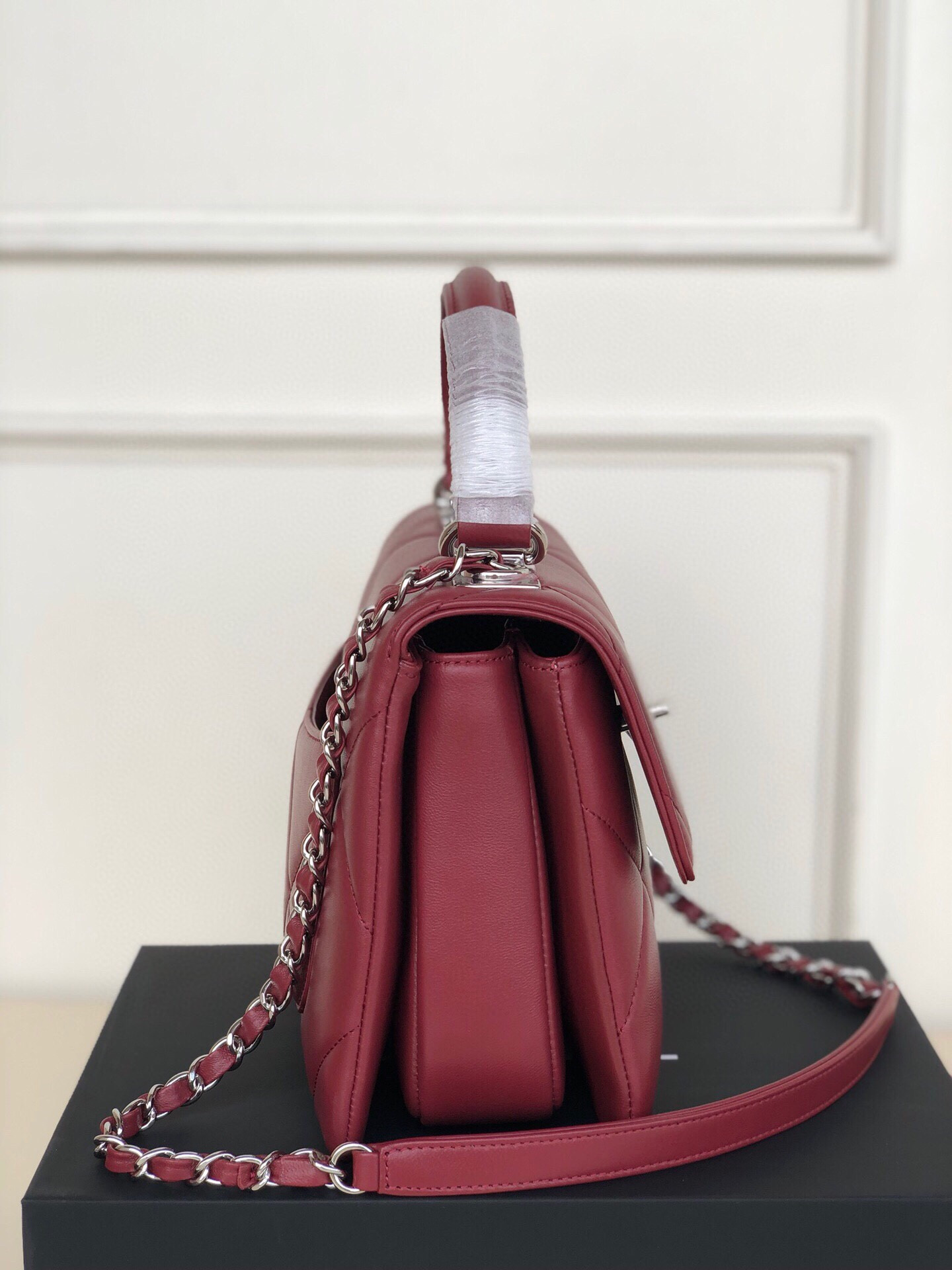 Ch**el FLAP BAG WITH TOP HANDLE 6.6 × 9.8 × 4.7 in