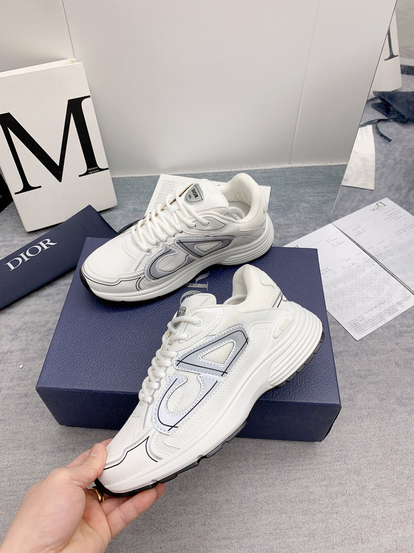 UA D10r B30 Sneaker White Mesh and Technical Fabric