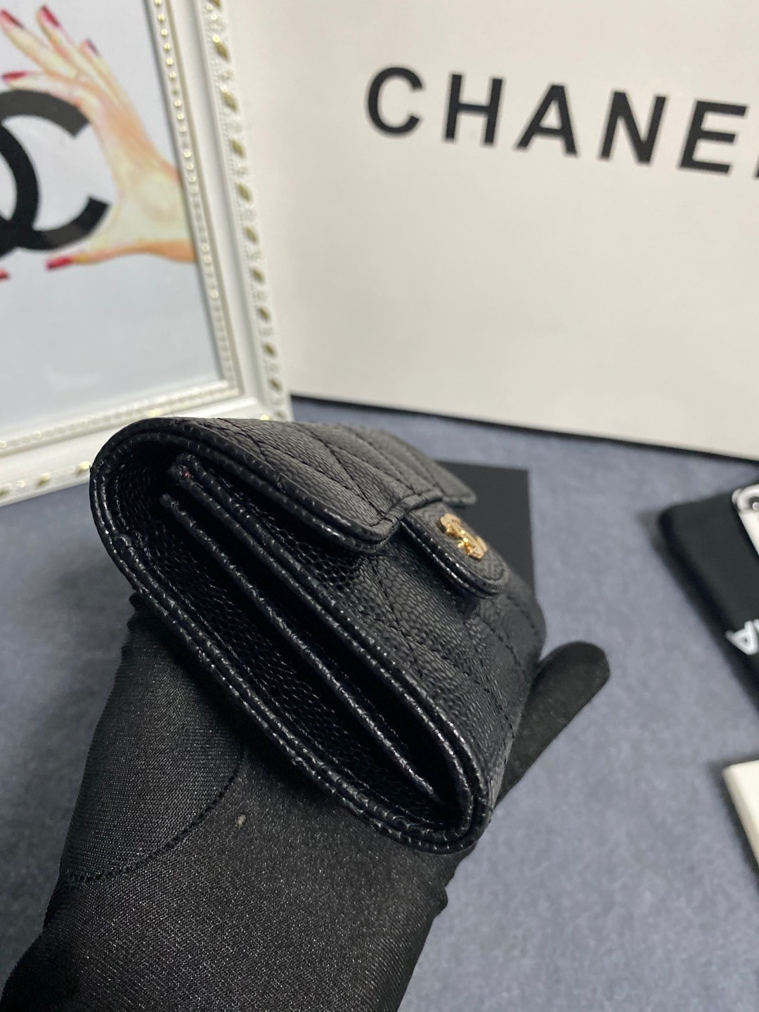 Ch**el FLAP WALLET 12 x 8.5cm