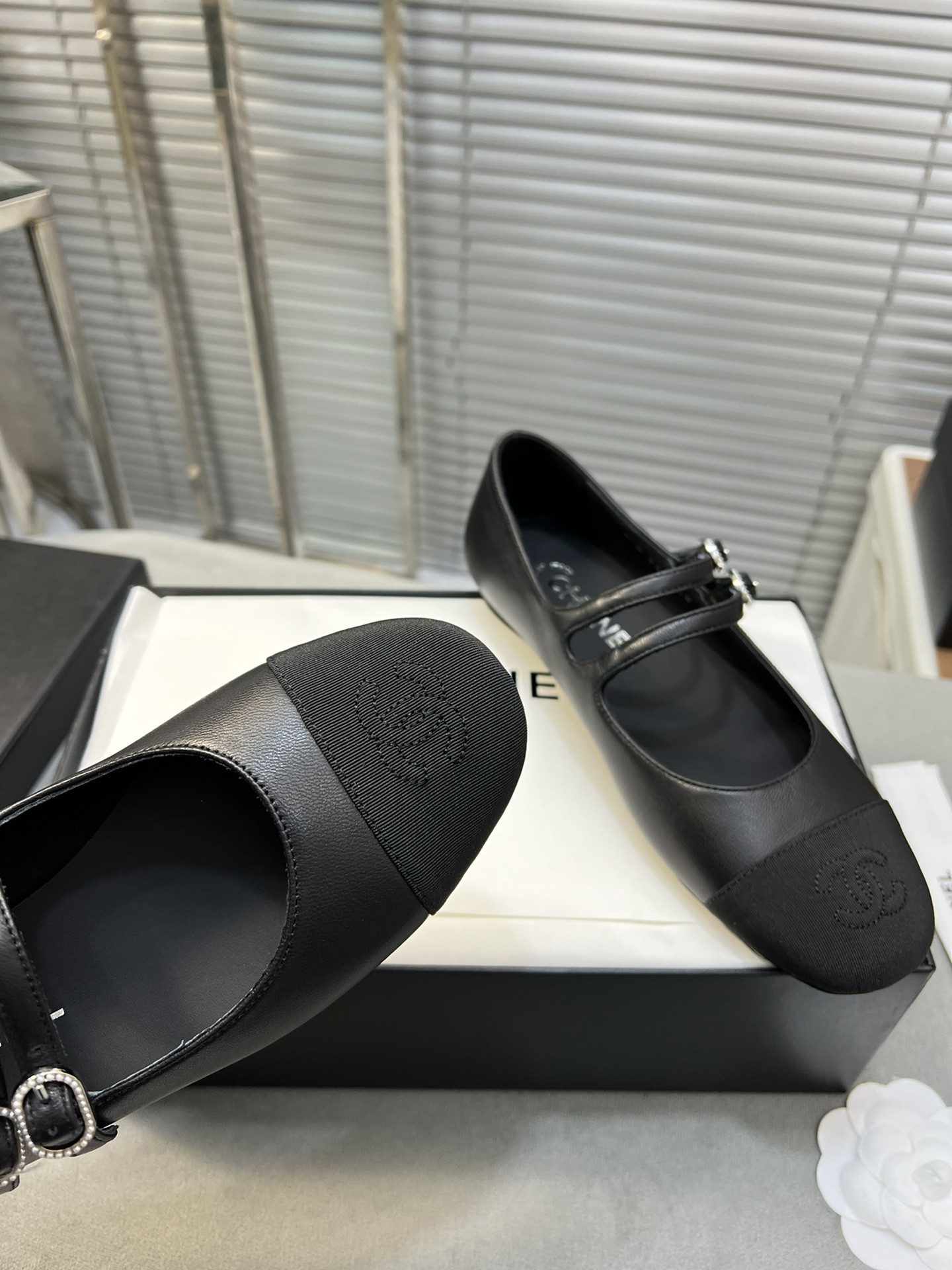 UA Ch**el MARY JANES  Lambskin & Grosgrain