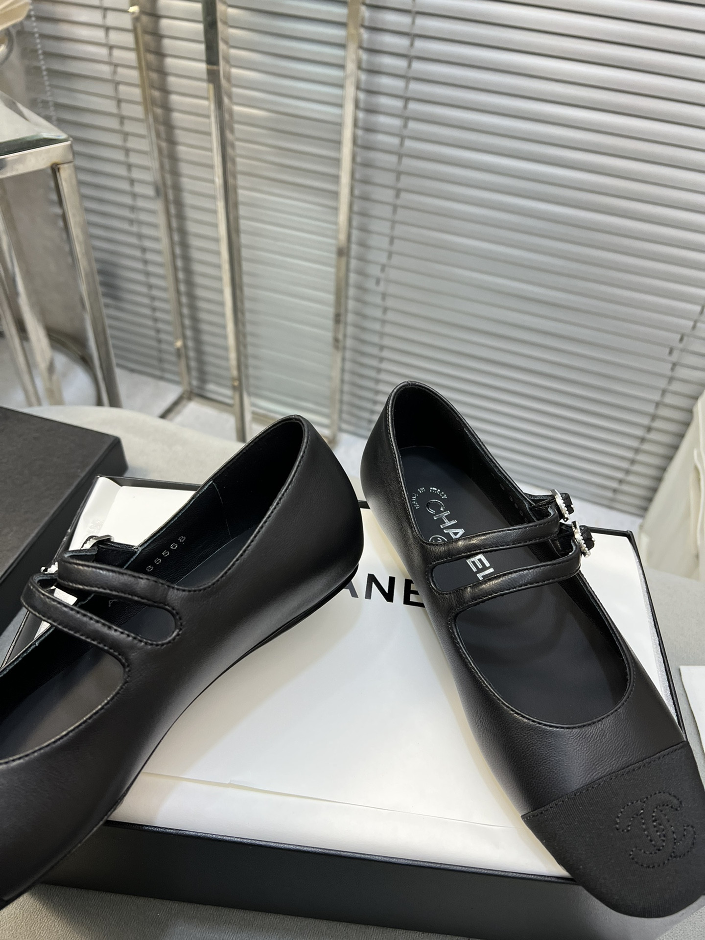 UA Ch**el MARY JANES  Lambskin & Grosgrain