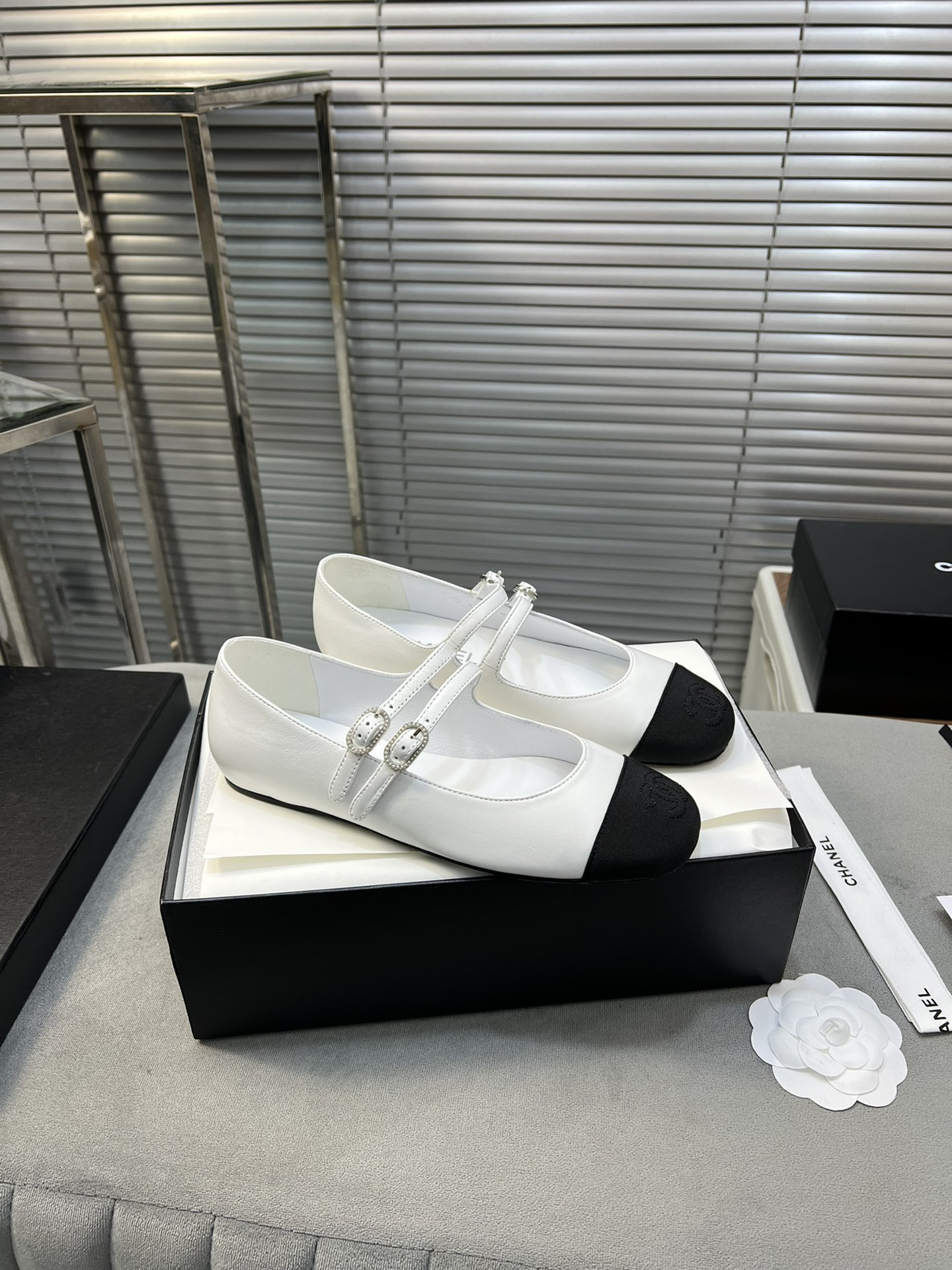 UA Ch**el MARY JANES  Lambskin & Grosgrain