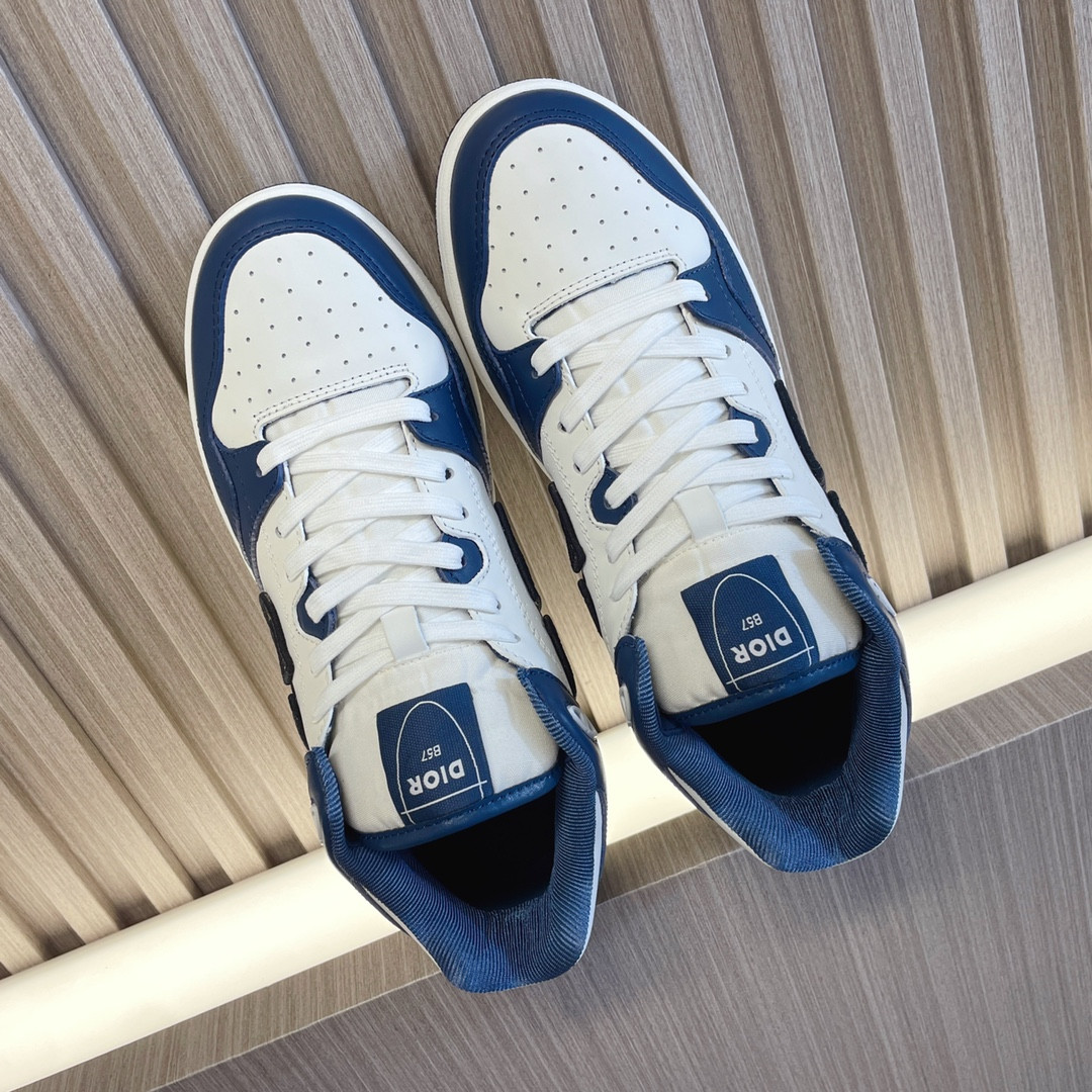 UA D10r B57 Mid-Top Sneaker Navy Blue and White