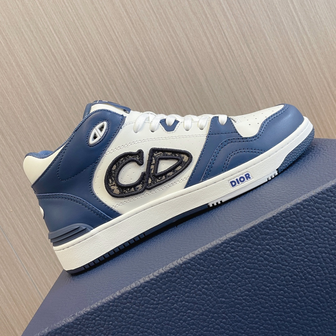 UA D10r B57 Mid-Top Sneaker Navy Blue and White