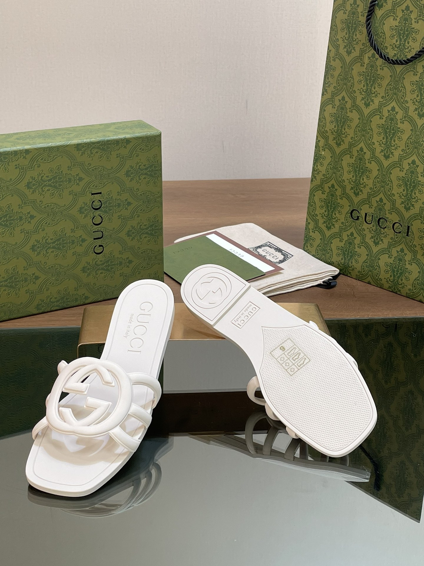 UA Gvc*1 INTERLOCKING G SLIDE SANDAL White