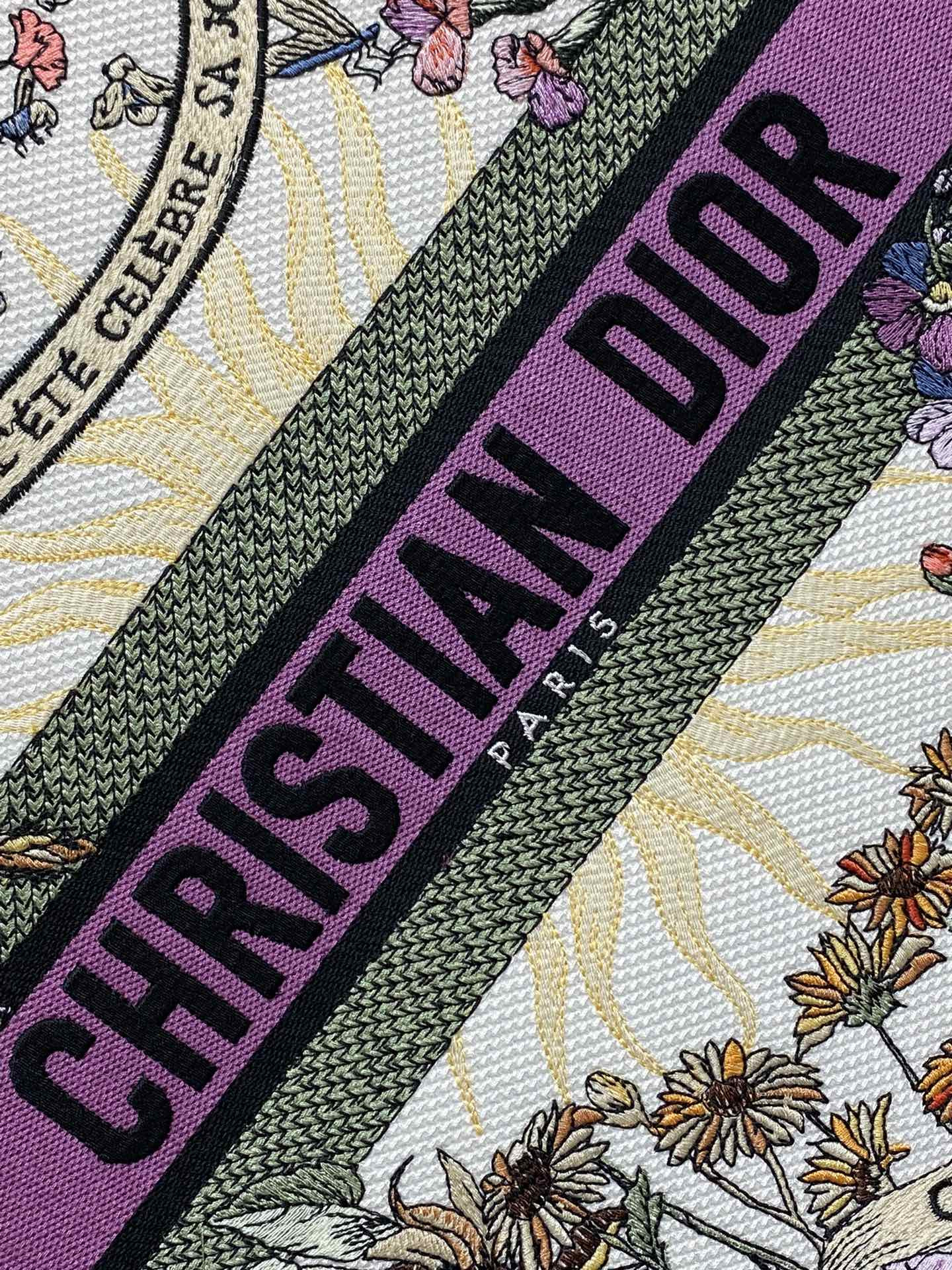 D10r Book Tote  Ecru Multicolor 42x18x35cm