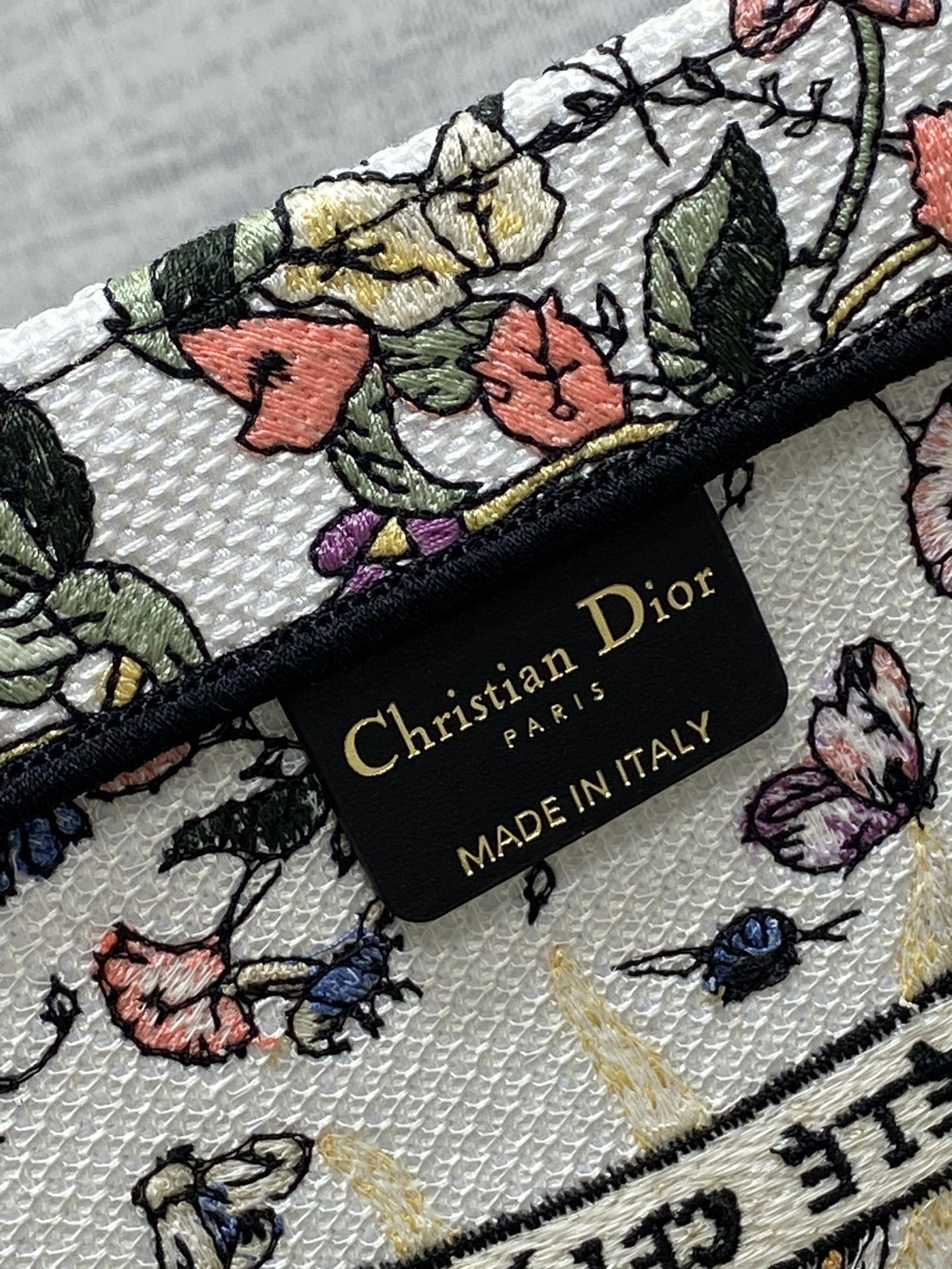 D10r Book Tote  Ecru Multicolor 42x18x35cm