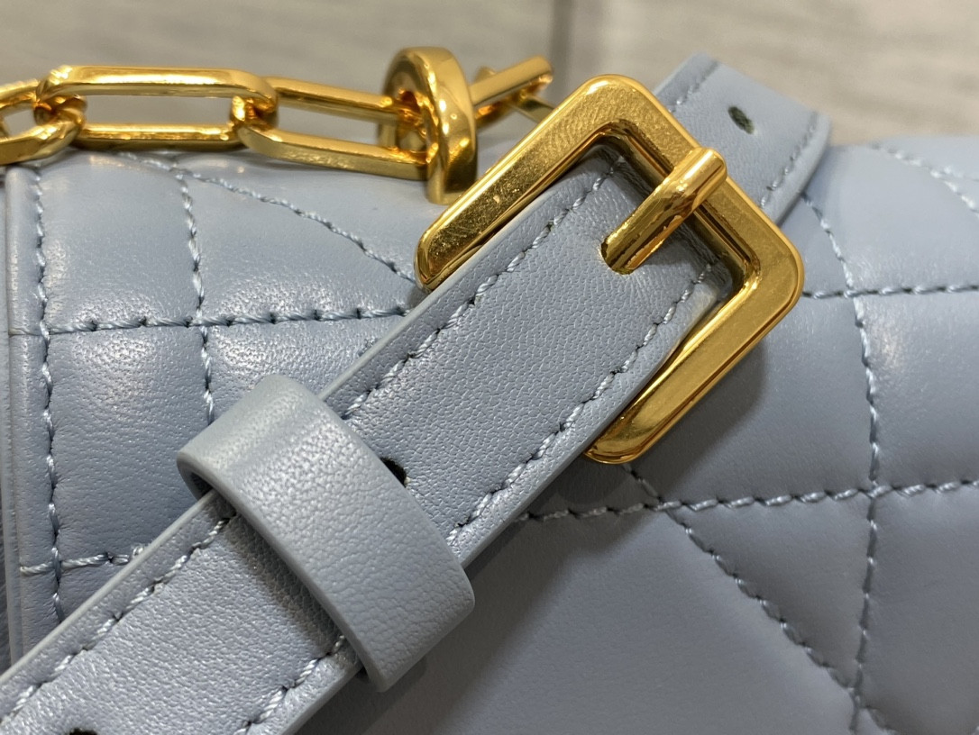 D10r Mini D10r Ange Bag Blue Macrocannage Calfskin 20 x 12 x 5 cm