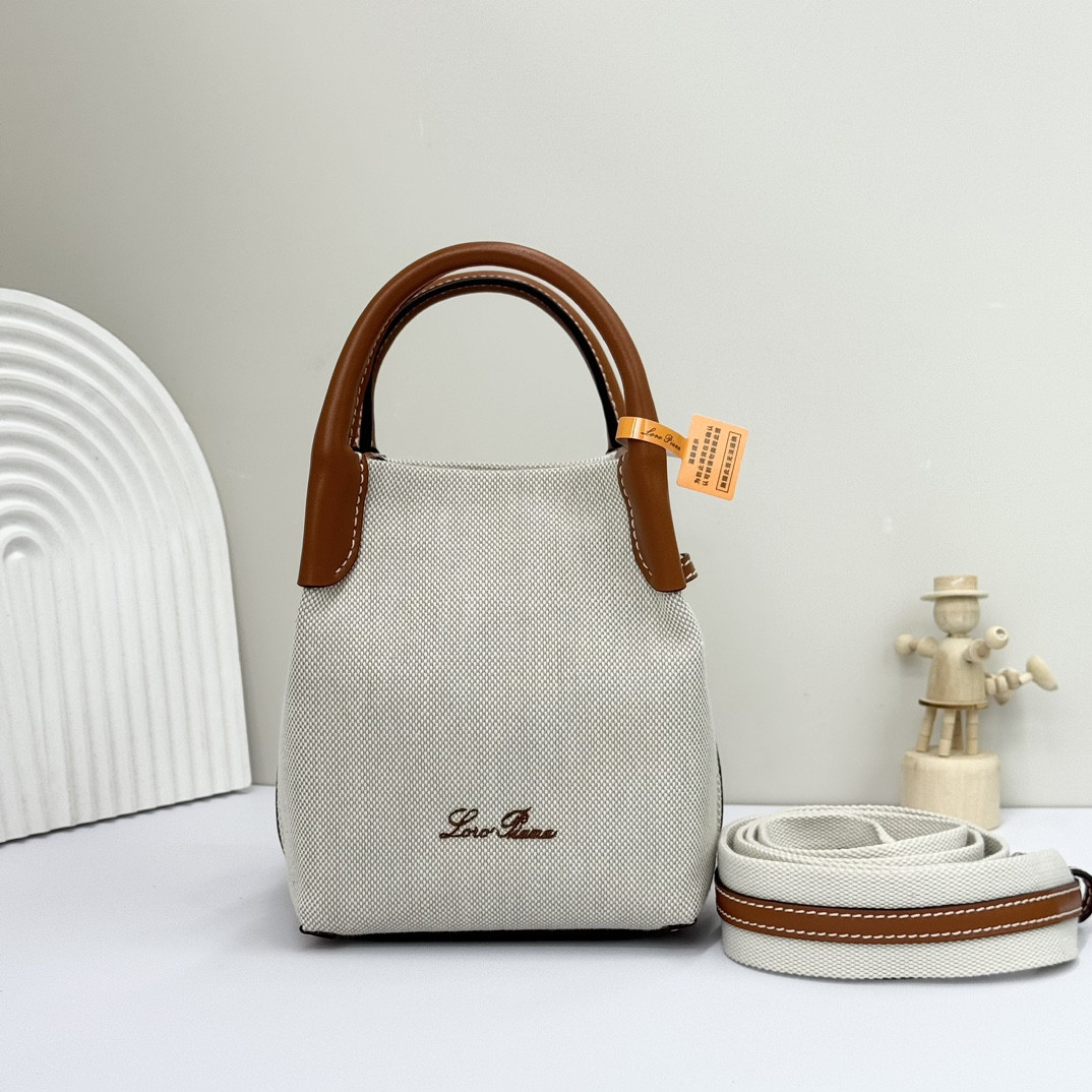 L0r0 P1ana Micro Bale bag  Cotton, Linen 23 x 16 x 14 cm