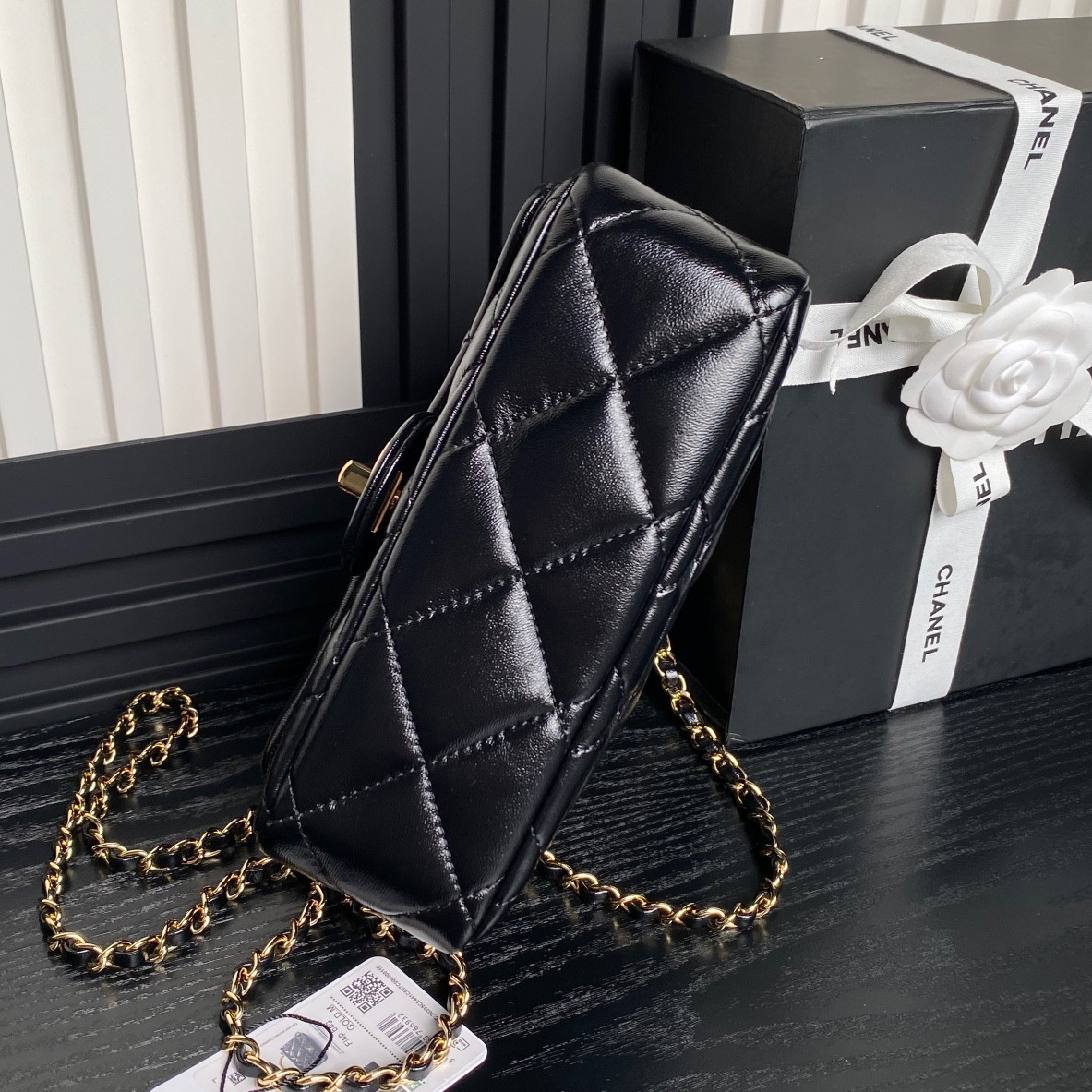 Ch**el MINI FLAP BAG WITH TOP HANDLE 14×19×8.5cm