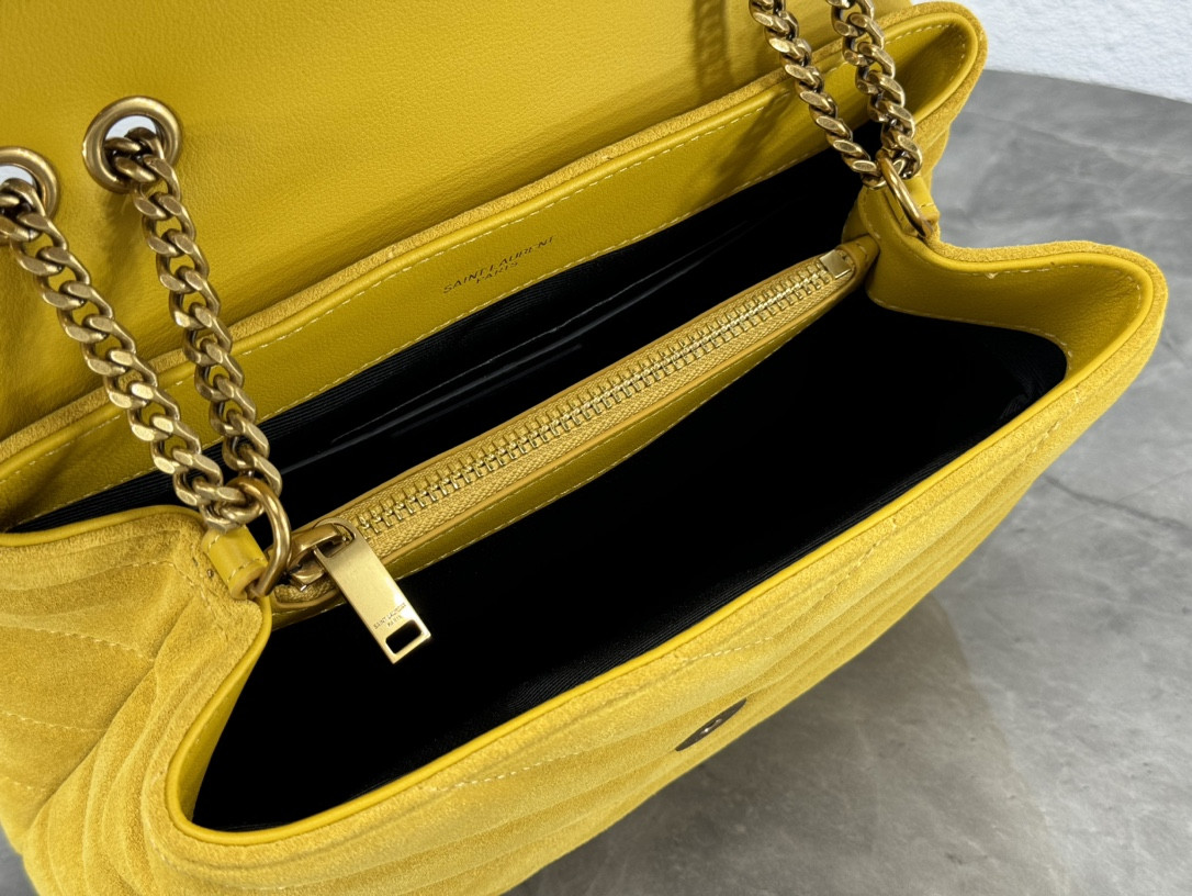 Y51 LOULOU QUILTED SUEDE 23x17x9cm