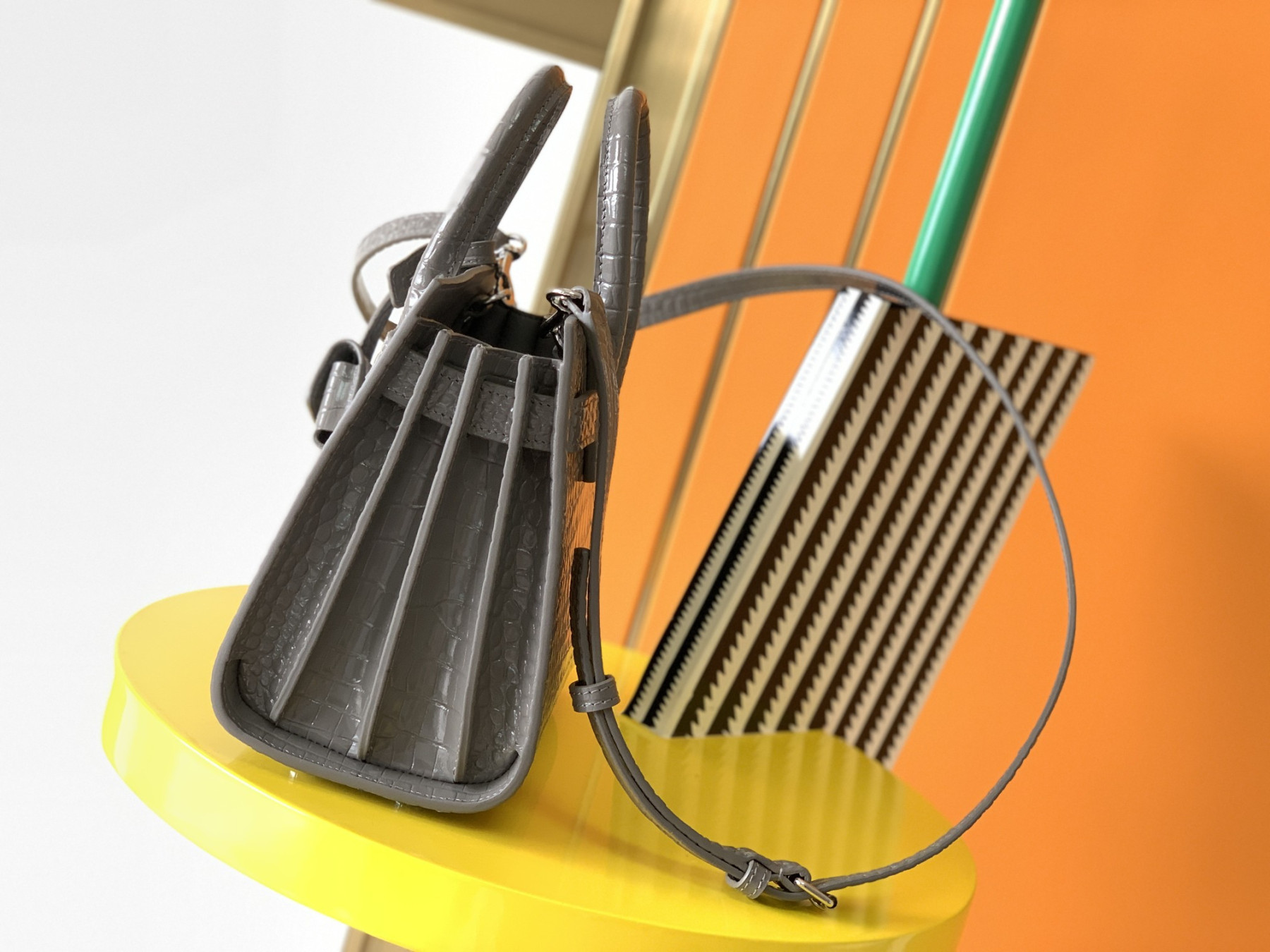 Y51 SAC DE JOUR IN CROCODILE EMBOSSED LEATHER - NANO 22x18x10.5cm