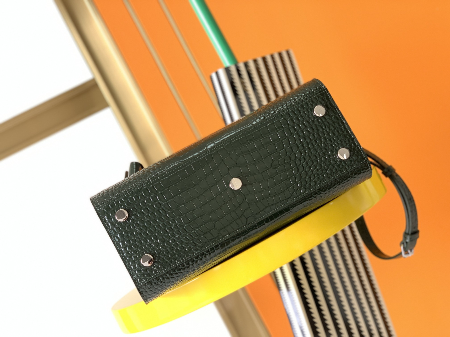 Y51 SAC DE JOUR IN EMBOSSED CROCODILE LEATHER - baby 26x13.5x12.5cm