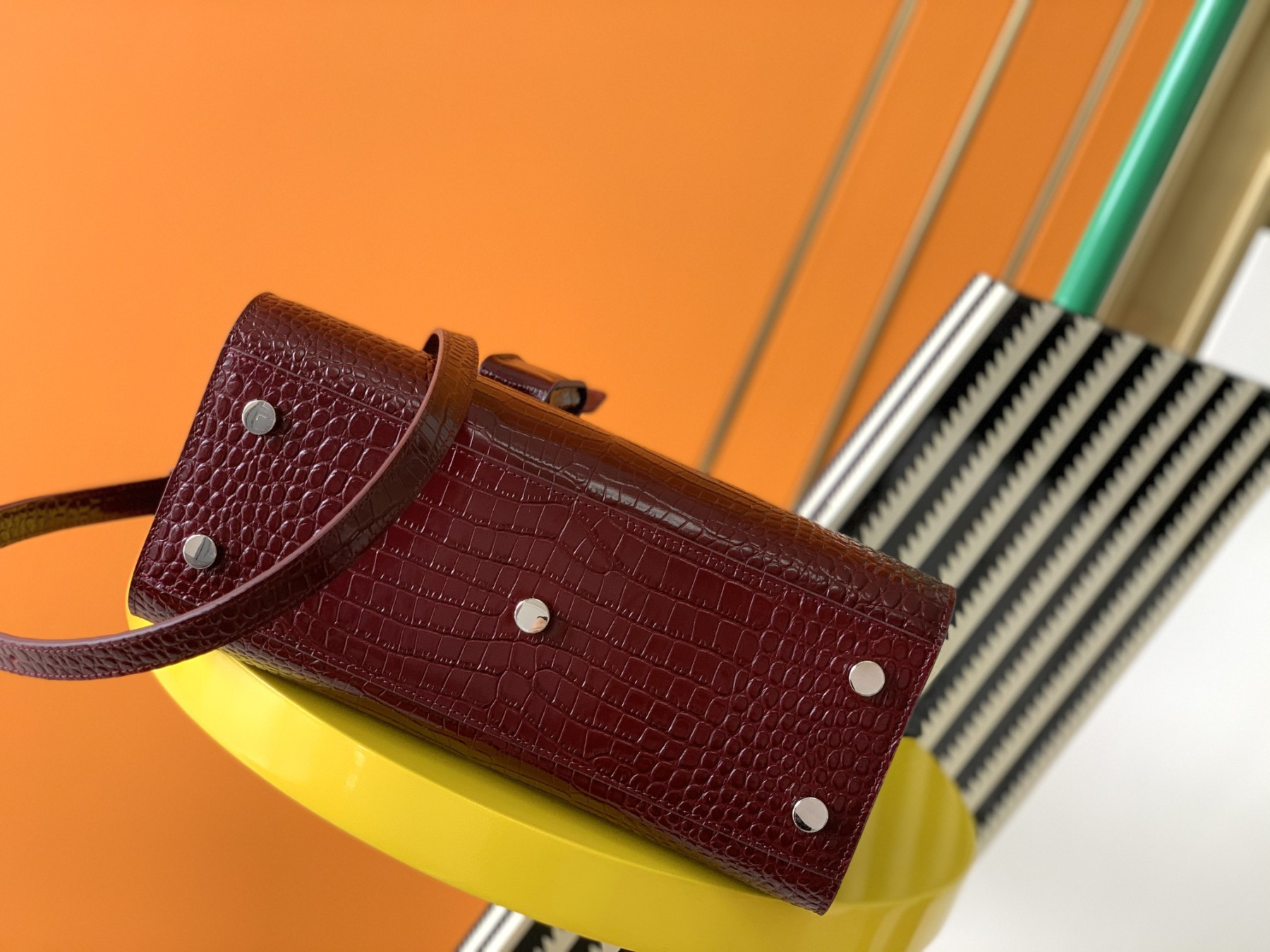 Y51 SAC DE JOUR IN EMBOSSED CROCODILE LEATHER - baby 26x13.5x12.5cm