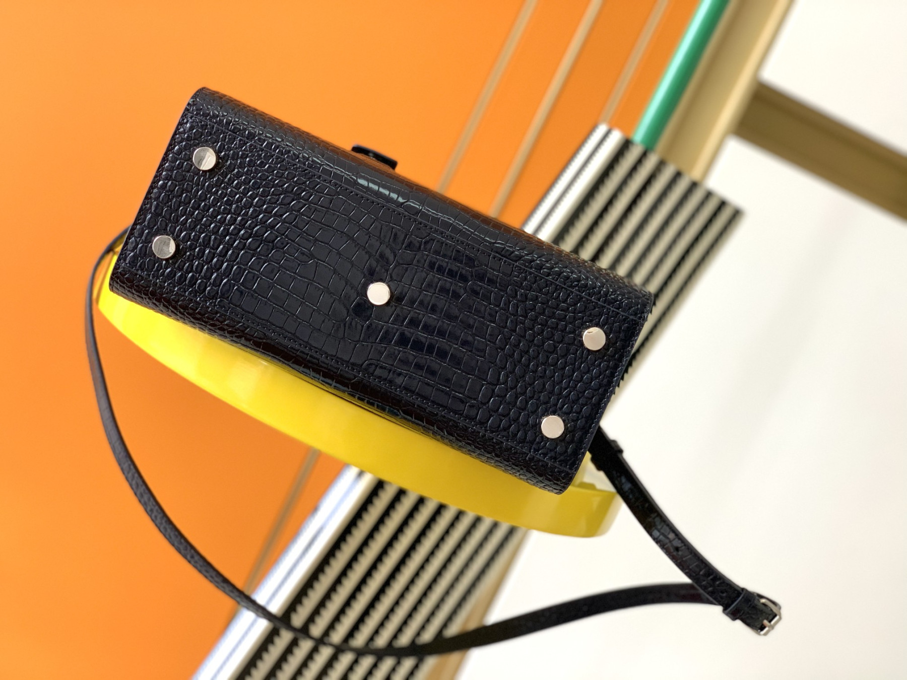 Y51 SAC DE JOUR IN EMBOSSED CROCODILE LEATHER - baby 26x13.5x12.5cm