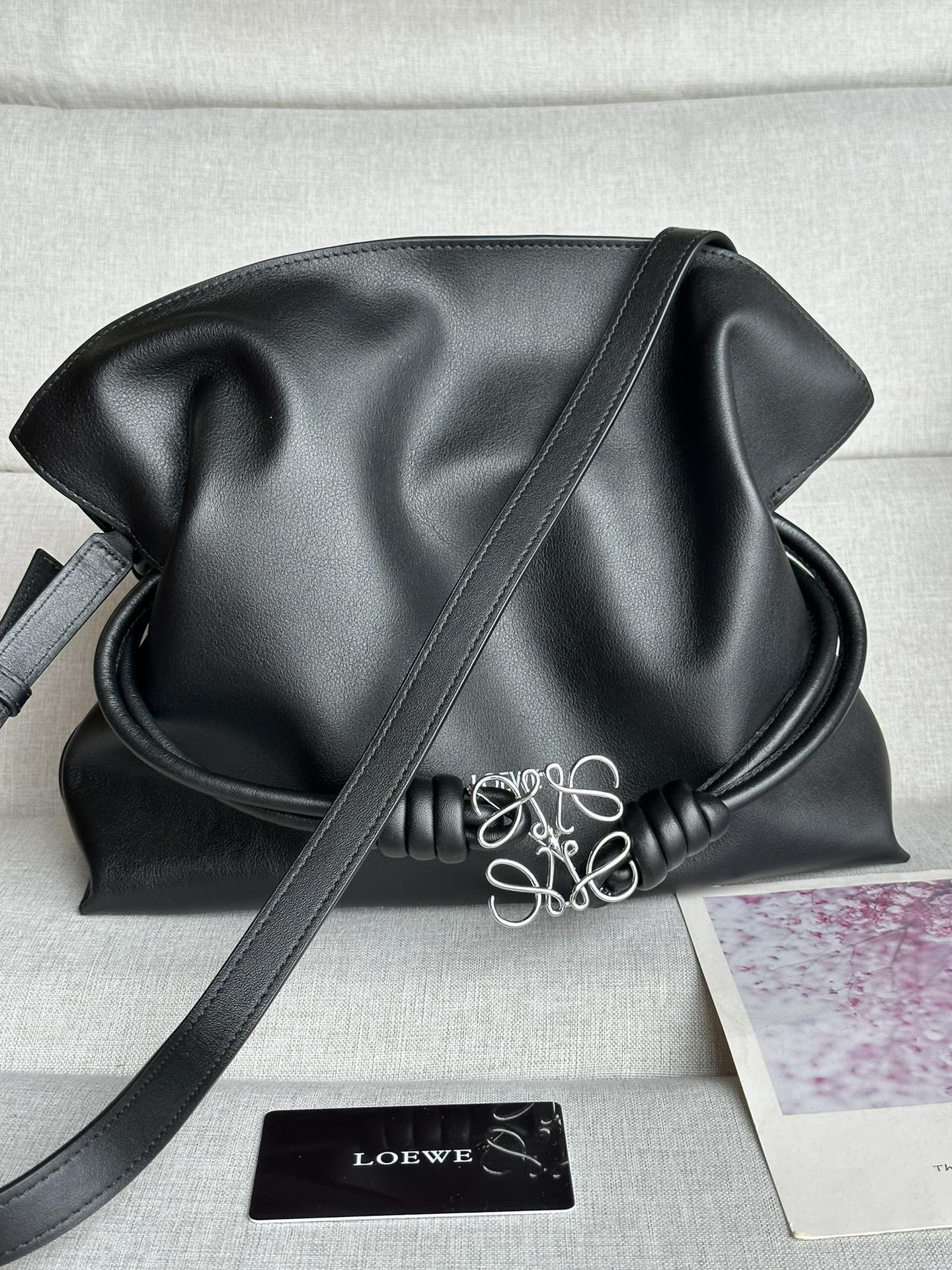 L0ew* Medium Flamenco clutch in nappa calfskin 30x24.5x10.5cm