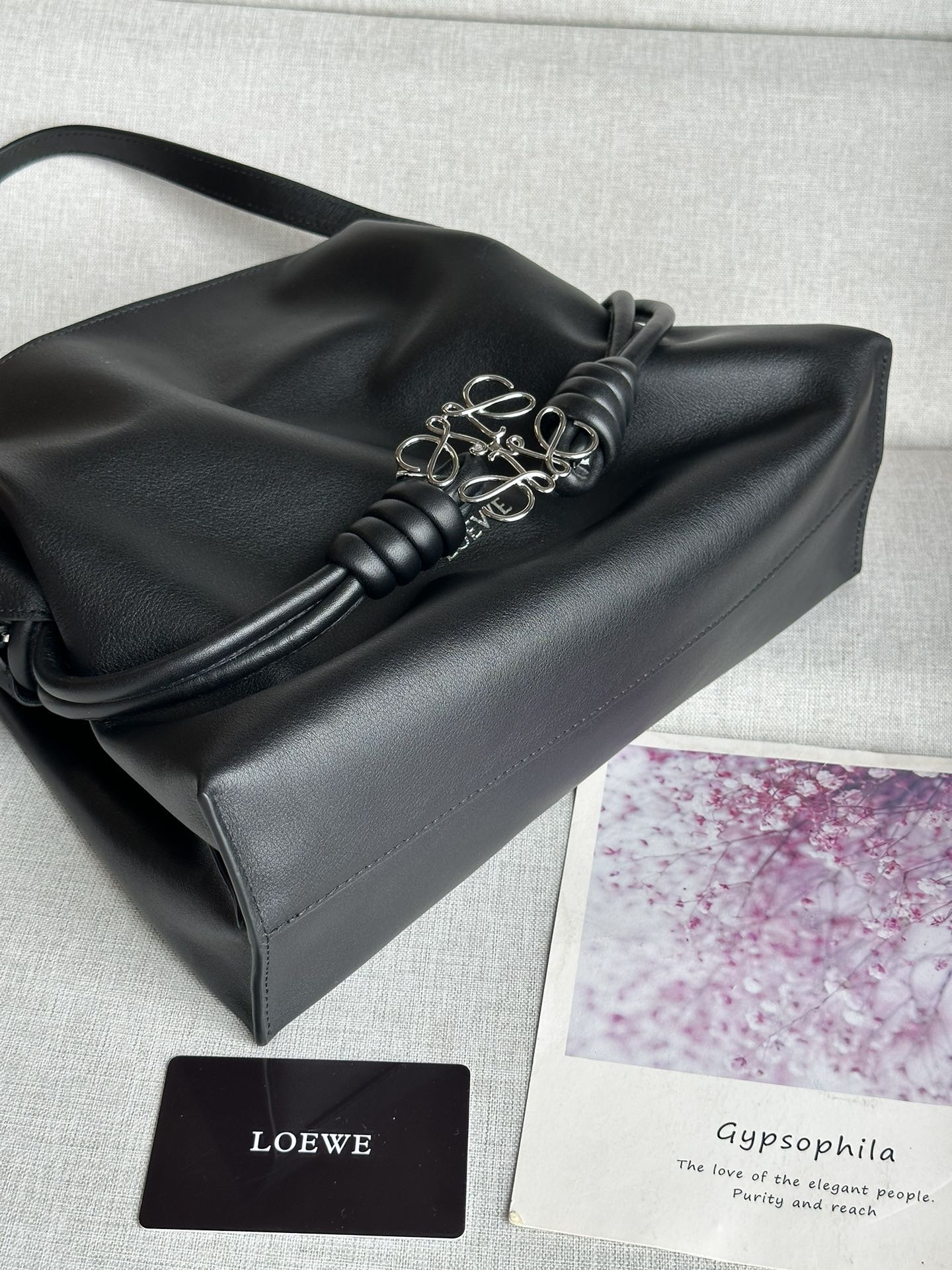 L0ew* Medium Flamenco clutch in nappa calfskin 30x24.5x10.5cm