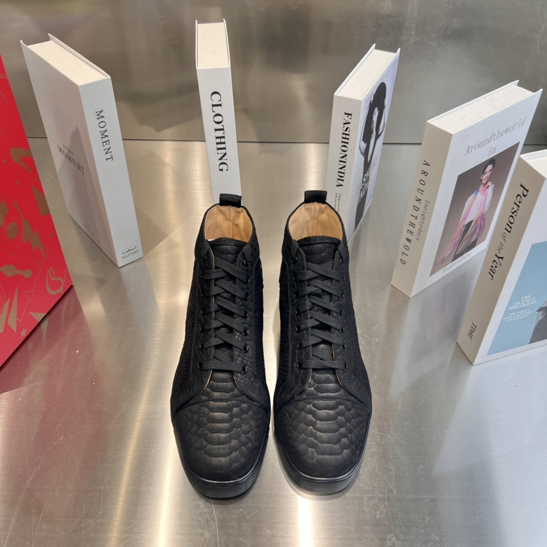 UA Chr1st1an Louboutin high-top matte snake print version