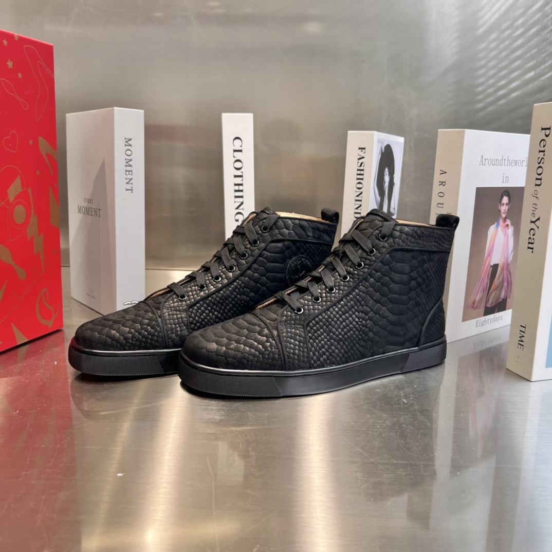 UA Chr1st1an Louboutin high-top matte snake print version