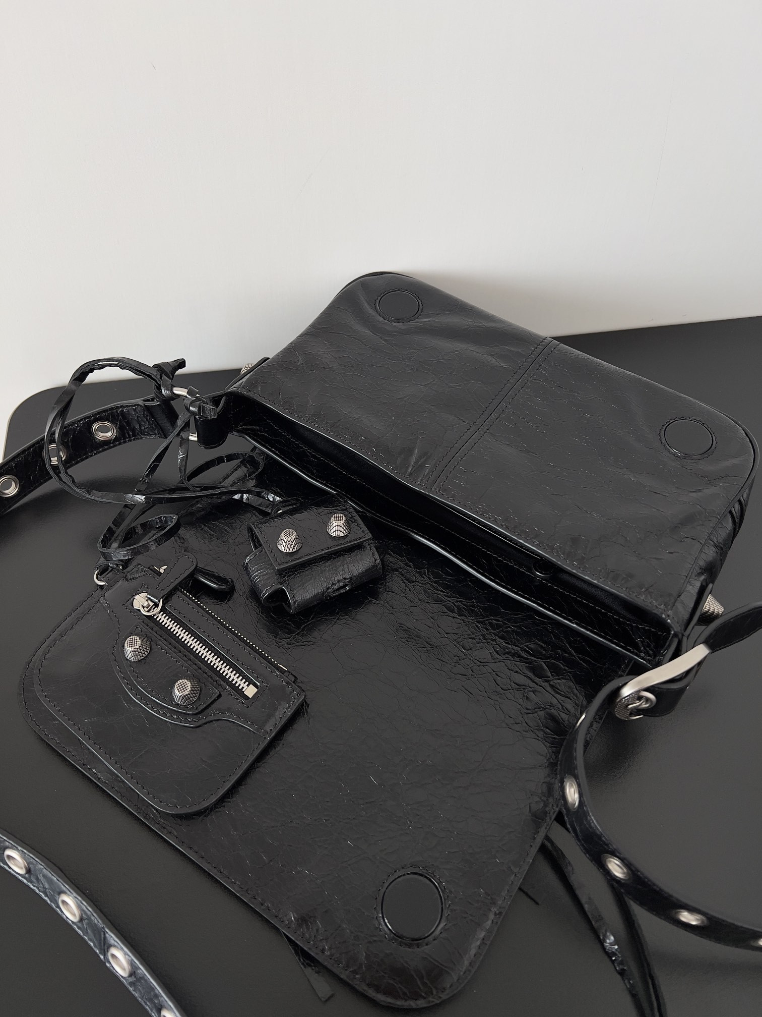 Ba1en*iaga Le Cagole Mini Flap Bag in Black 20 x 14 x 5 cm