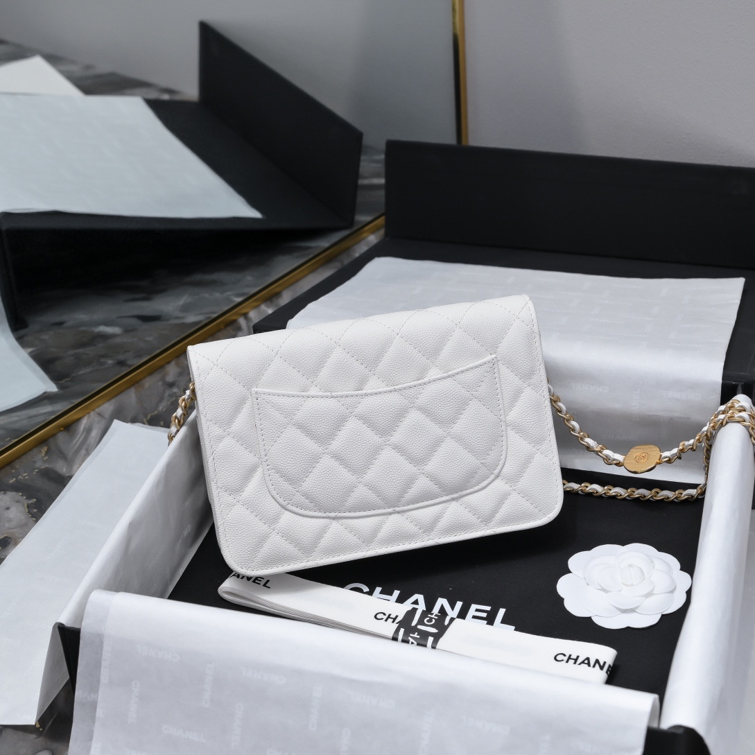 Ch**el WOC CLASSIC WALLET ON CHAIN 19cm