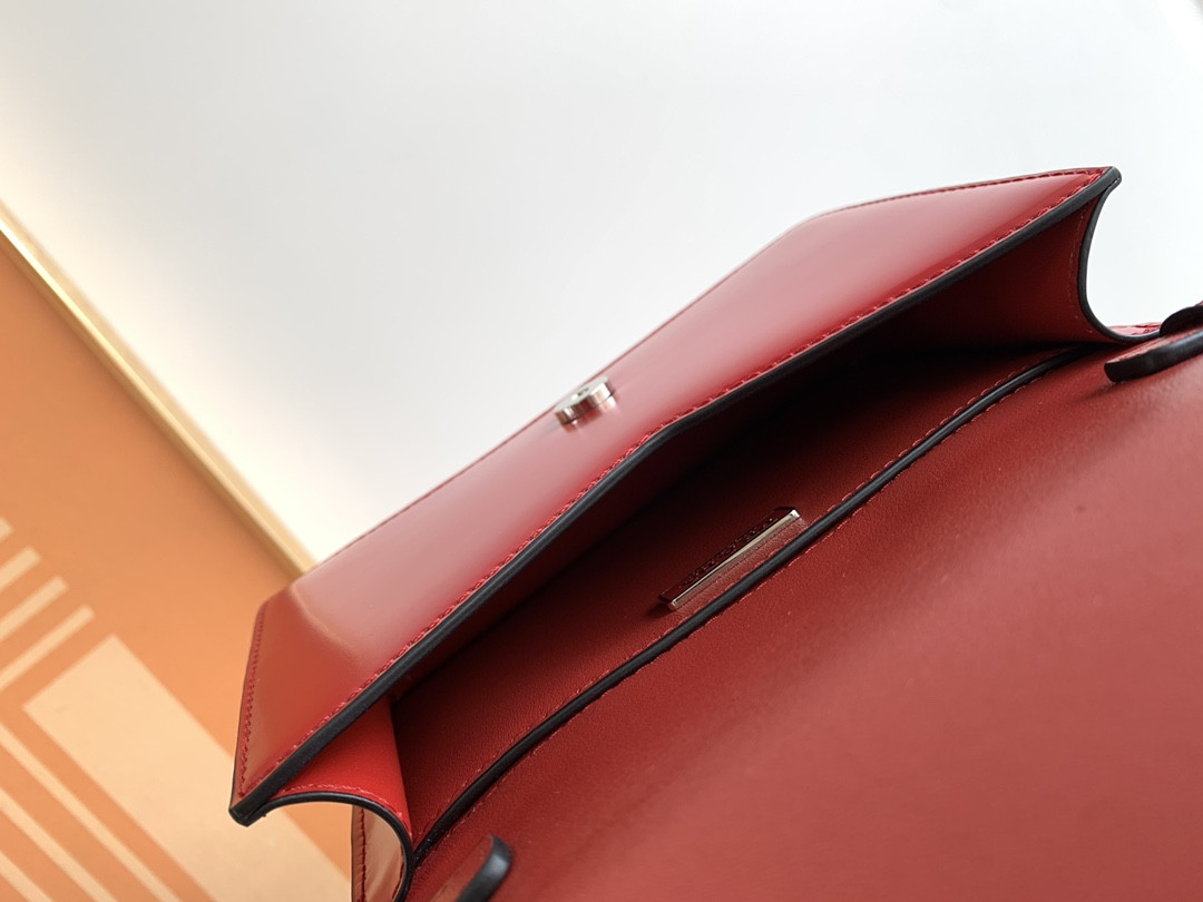 Pra*a Brushed Leather Shoulder Bag 17x 9.5x3.5cm