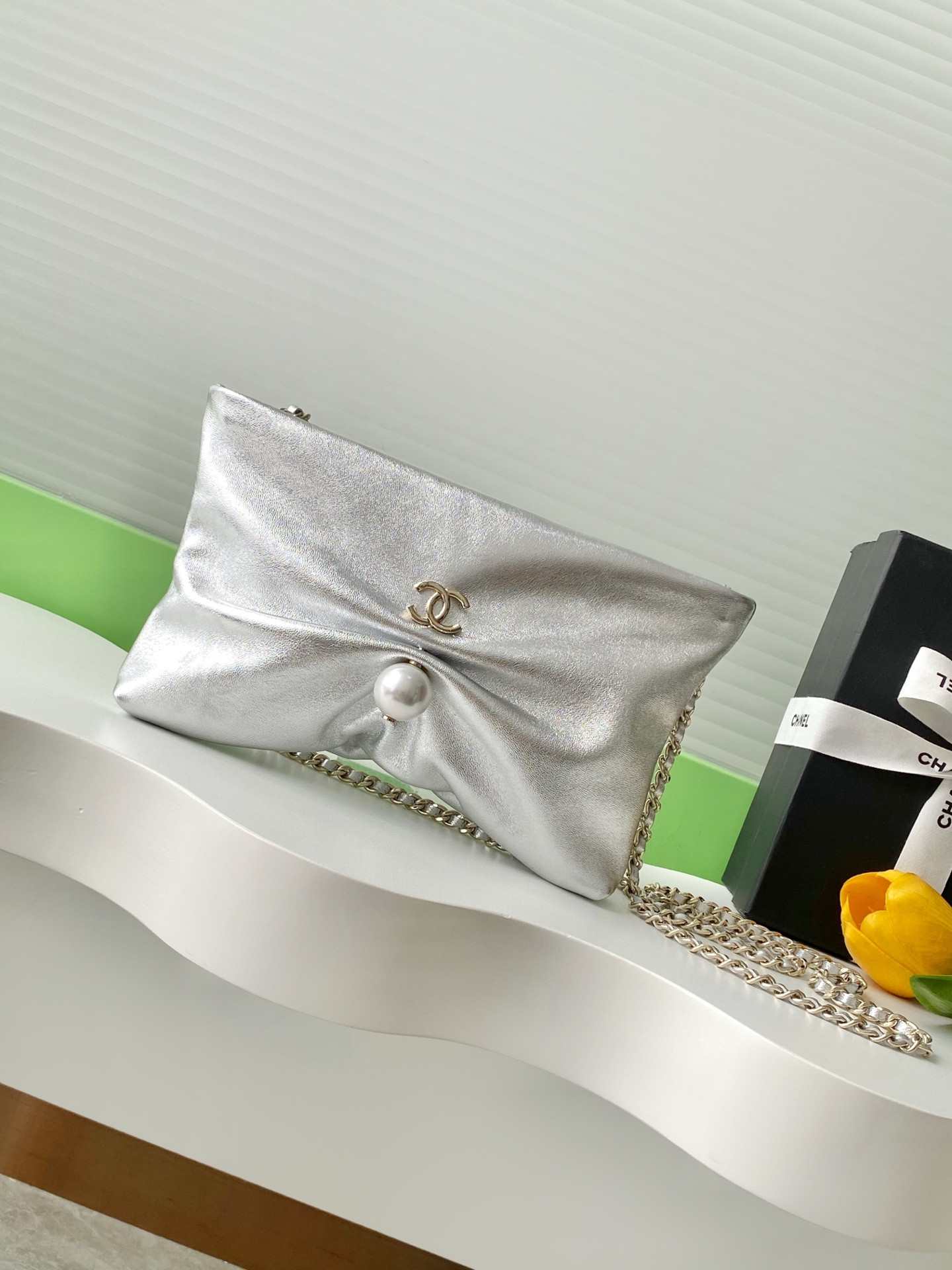Ch**el Clutch with Chain 14x24x5cm