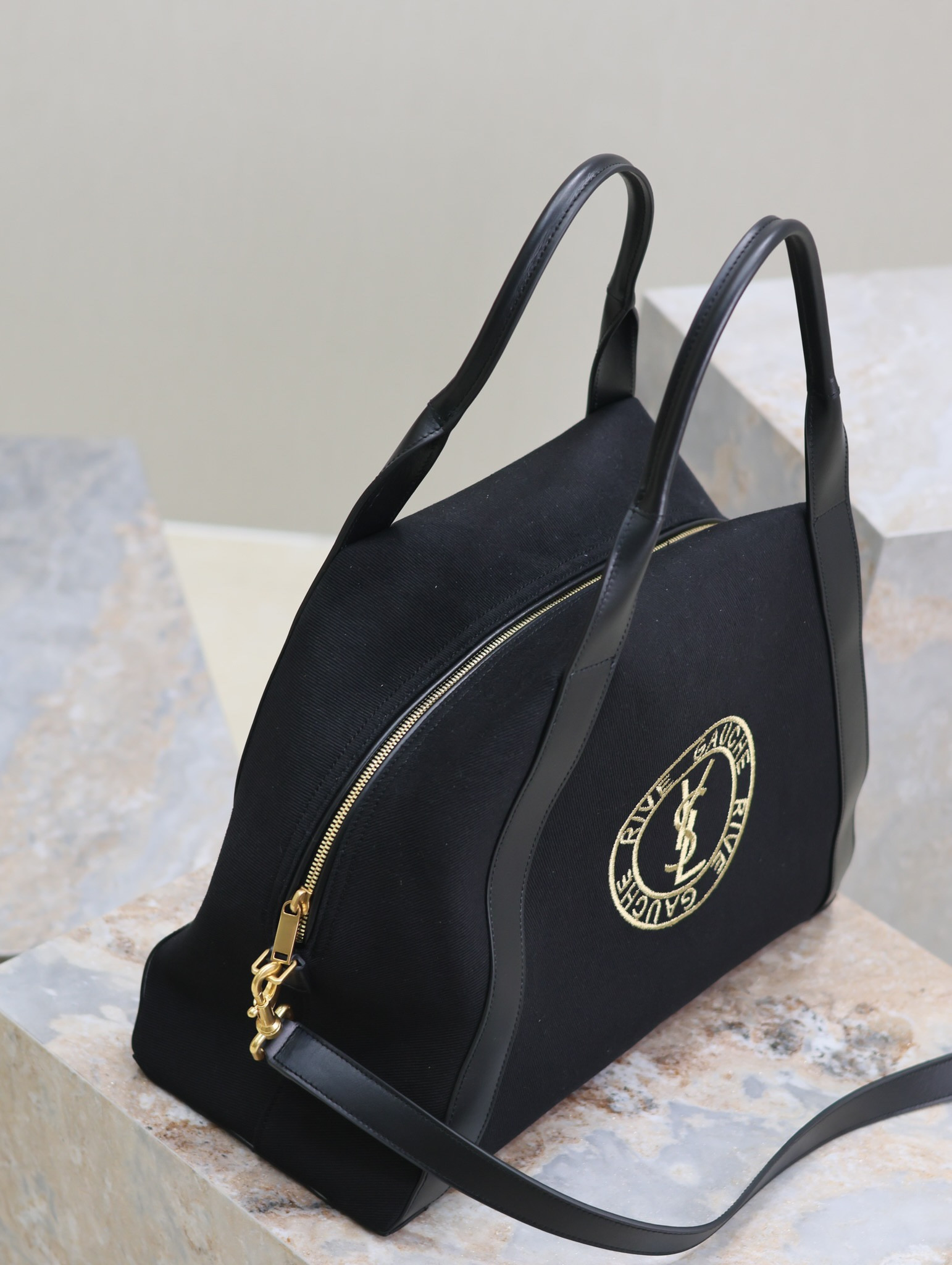 Y51 RIVE GAUCHE bowling tote in canvas 42x32x18cm