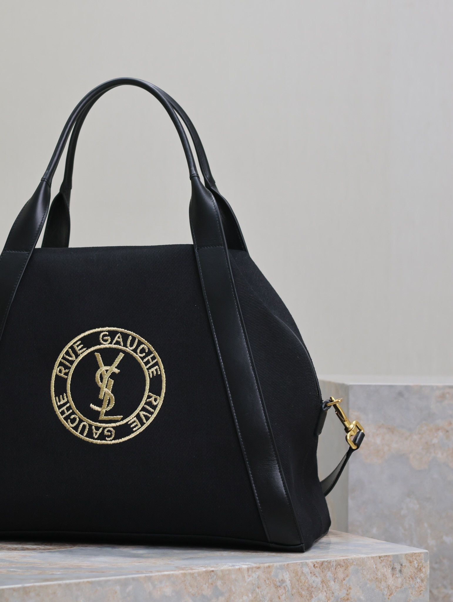 Y51 RIVE GAUCHE bowling tote in canvas 42x32x18cm