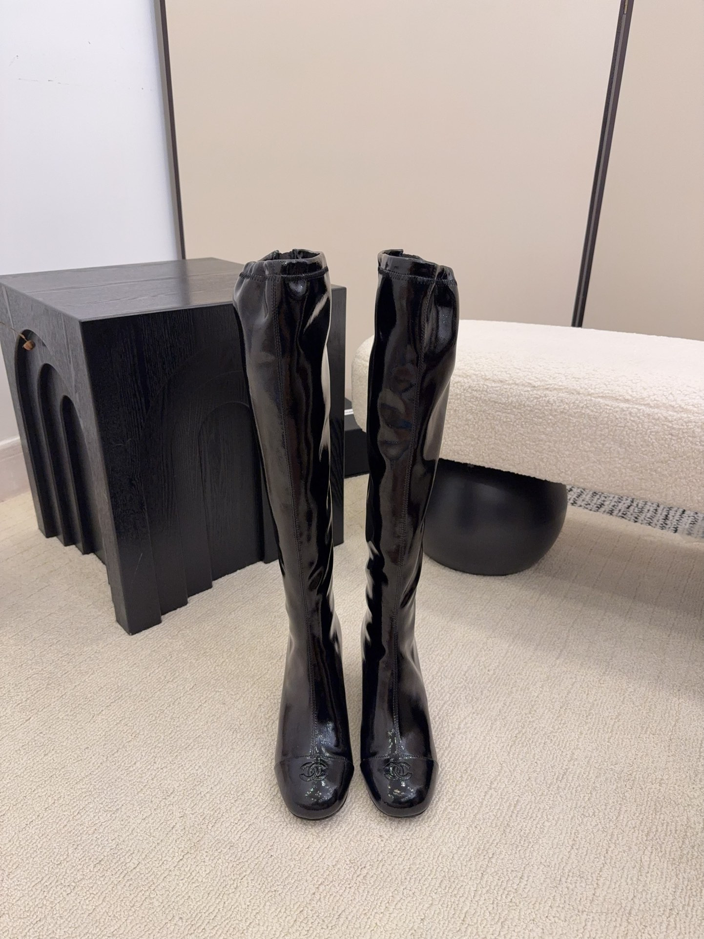 UA Chanel High Boots 7cm Heel(Customized about 10 days production time,Customized Size about 15 days)
