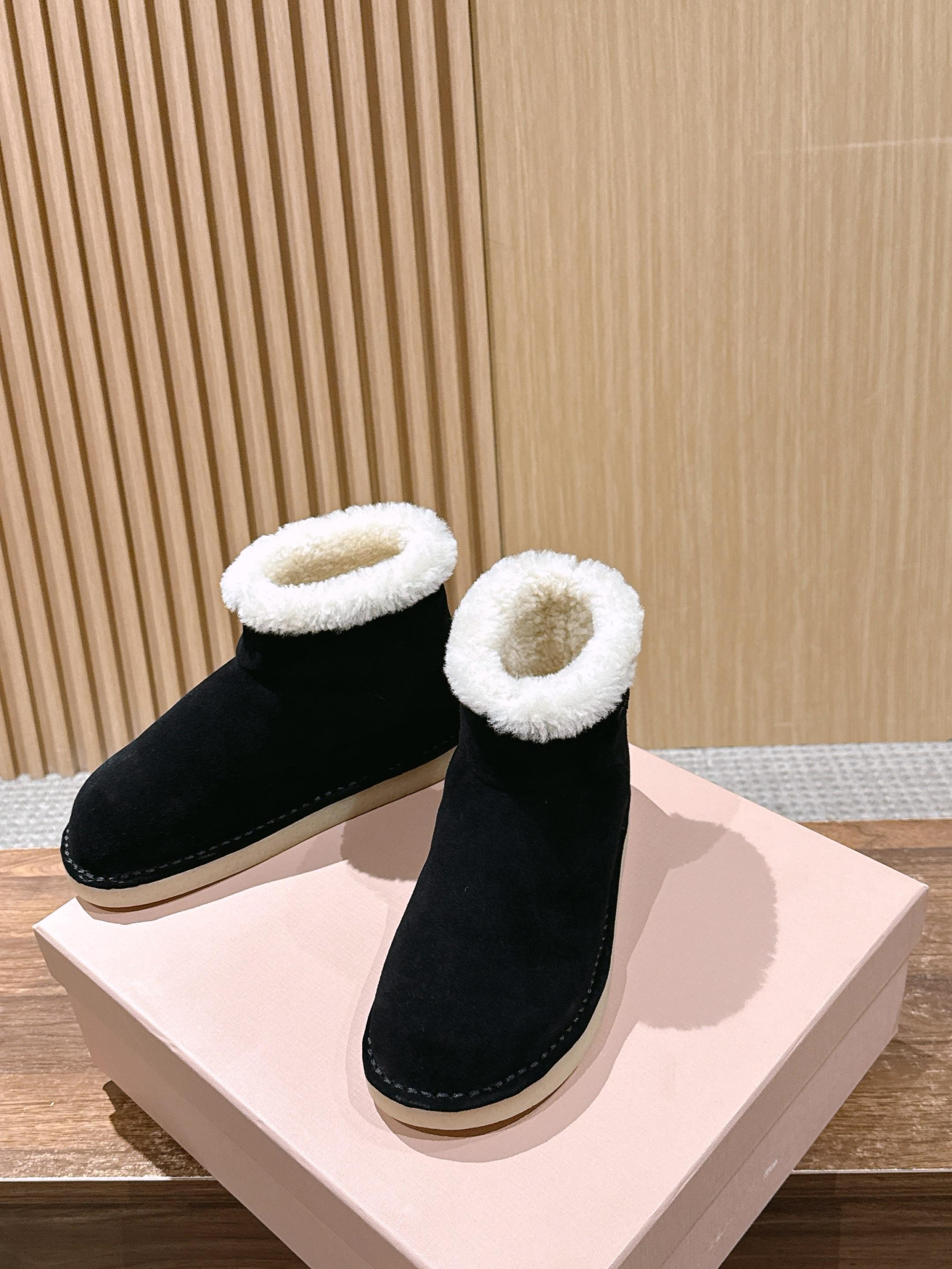 UA Miu Miu Suede and Shearling Booties